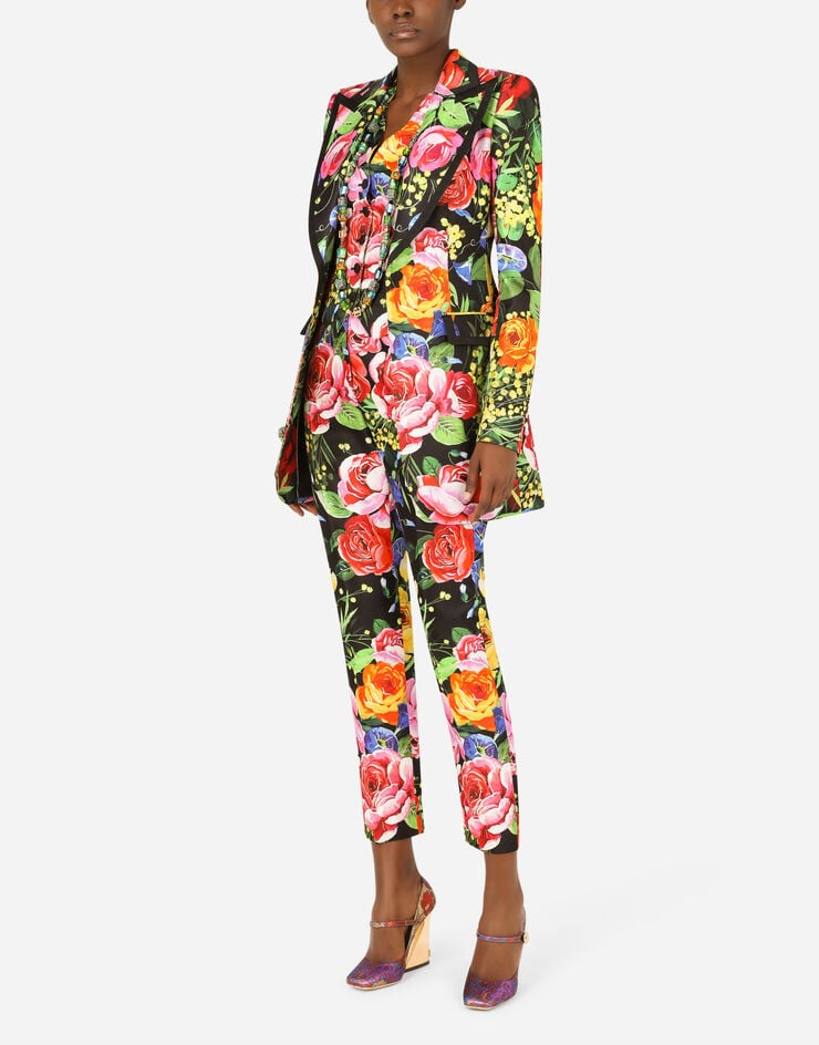 Bouquet-print Mikado pants - 6