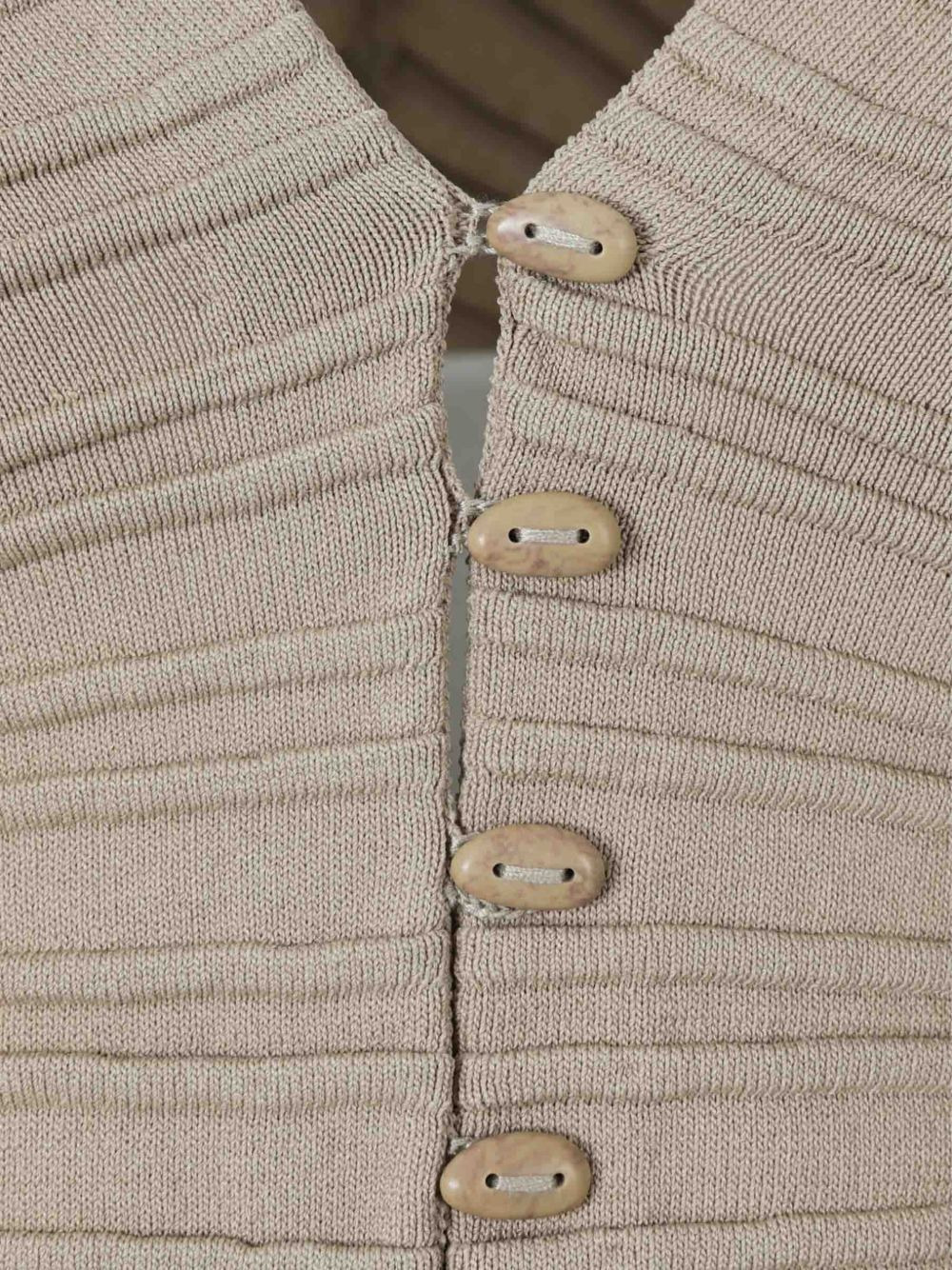 ribbed button-up cardigan - 3