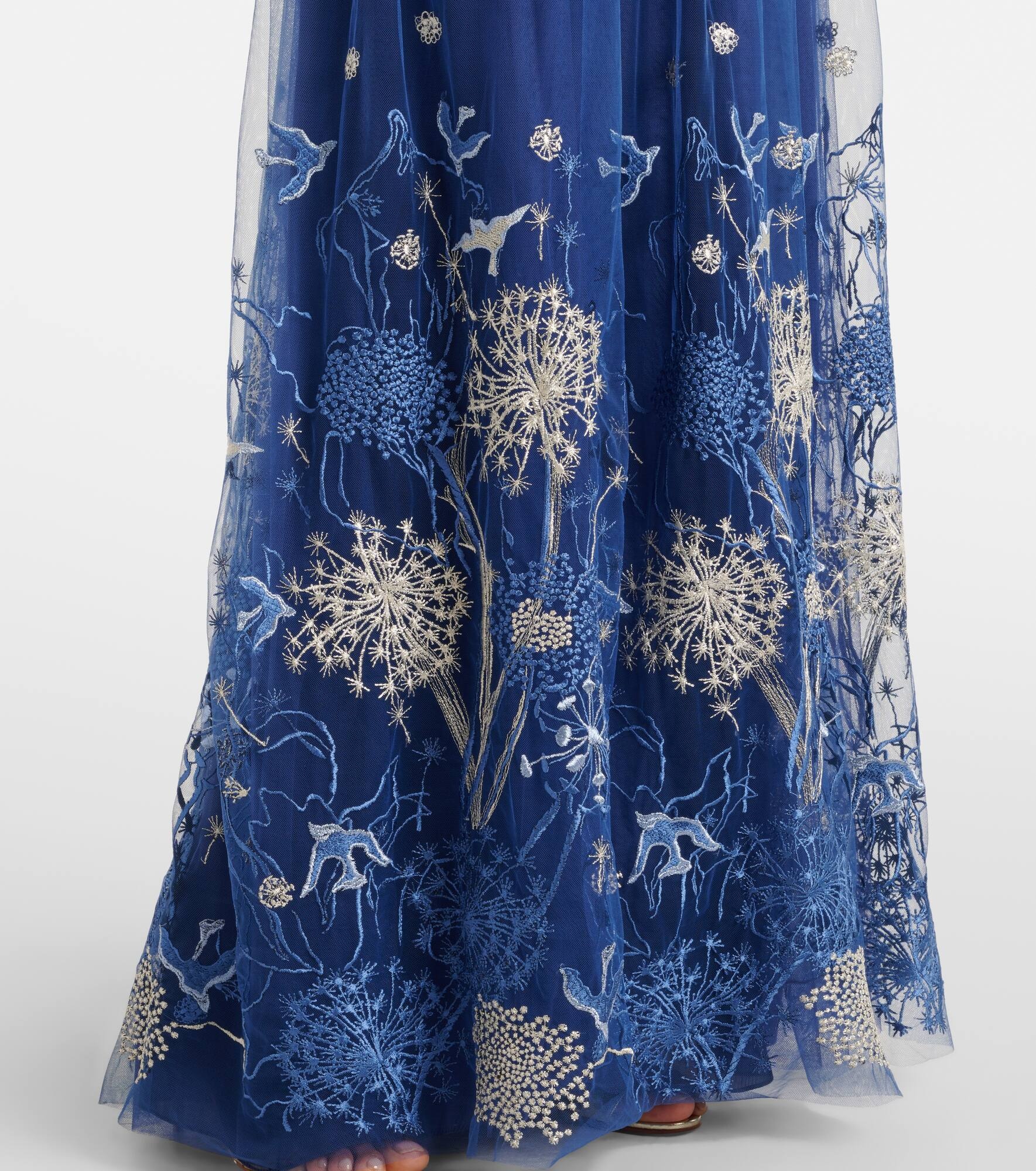 Floral embroidered gown - 5