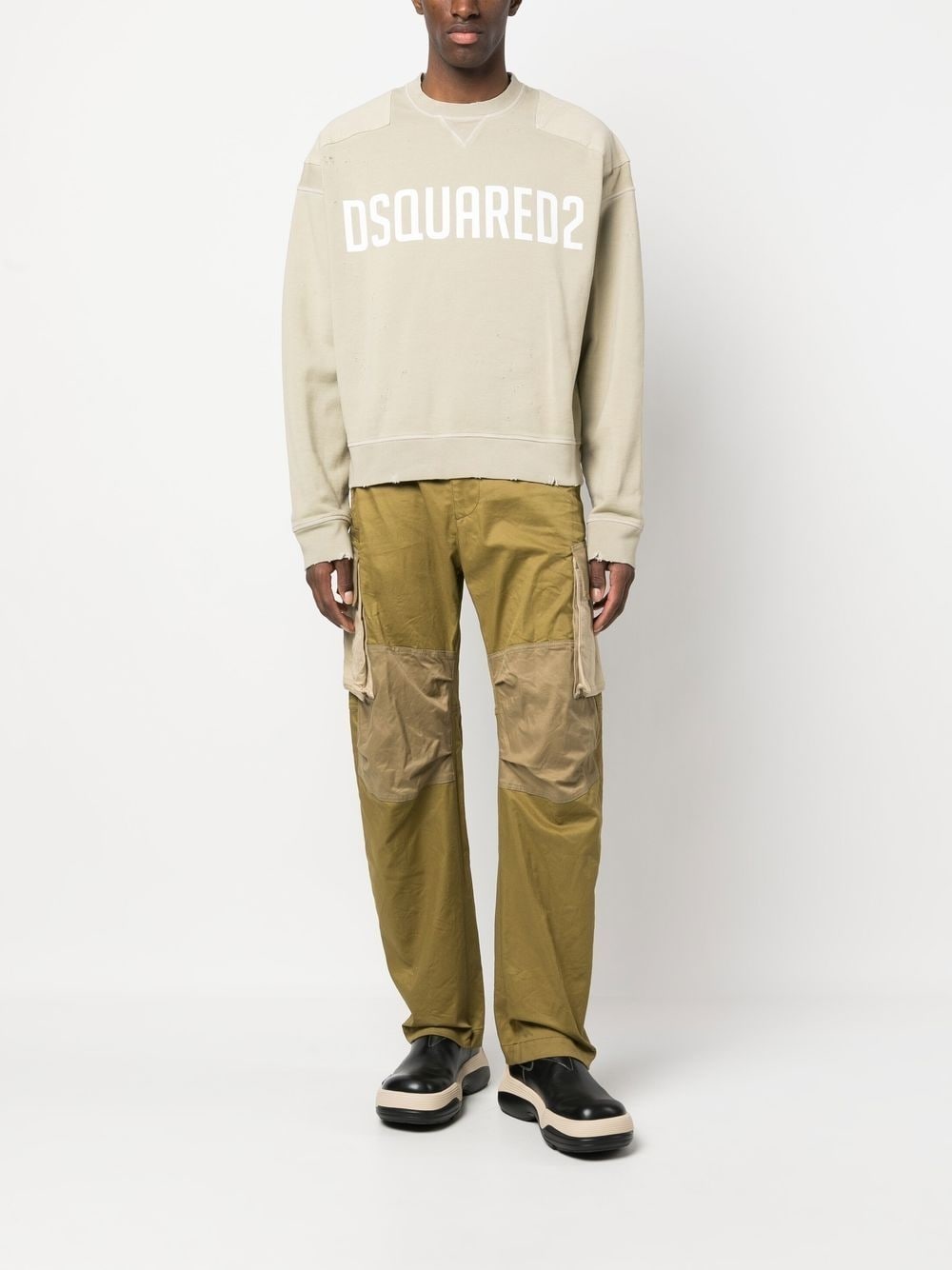 logo-print crew neck sweatshirt - 2