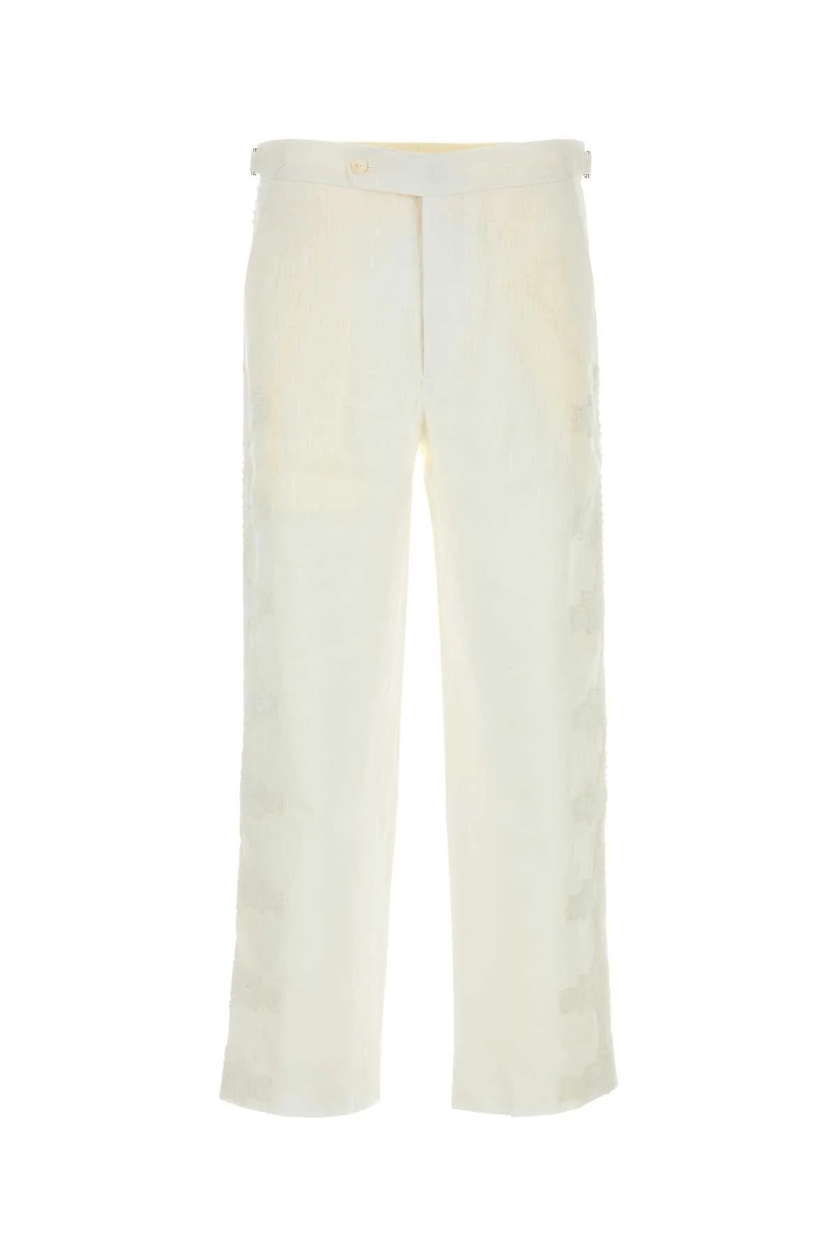 Bode Men White Linen Salt Pant - 1