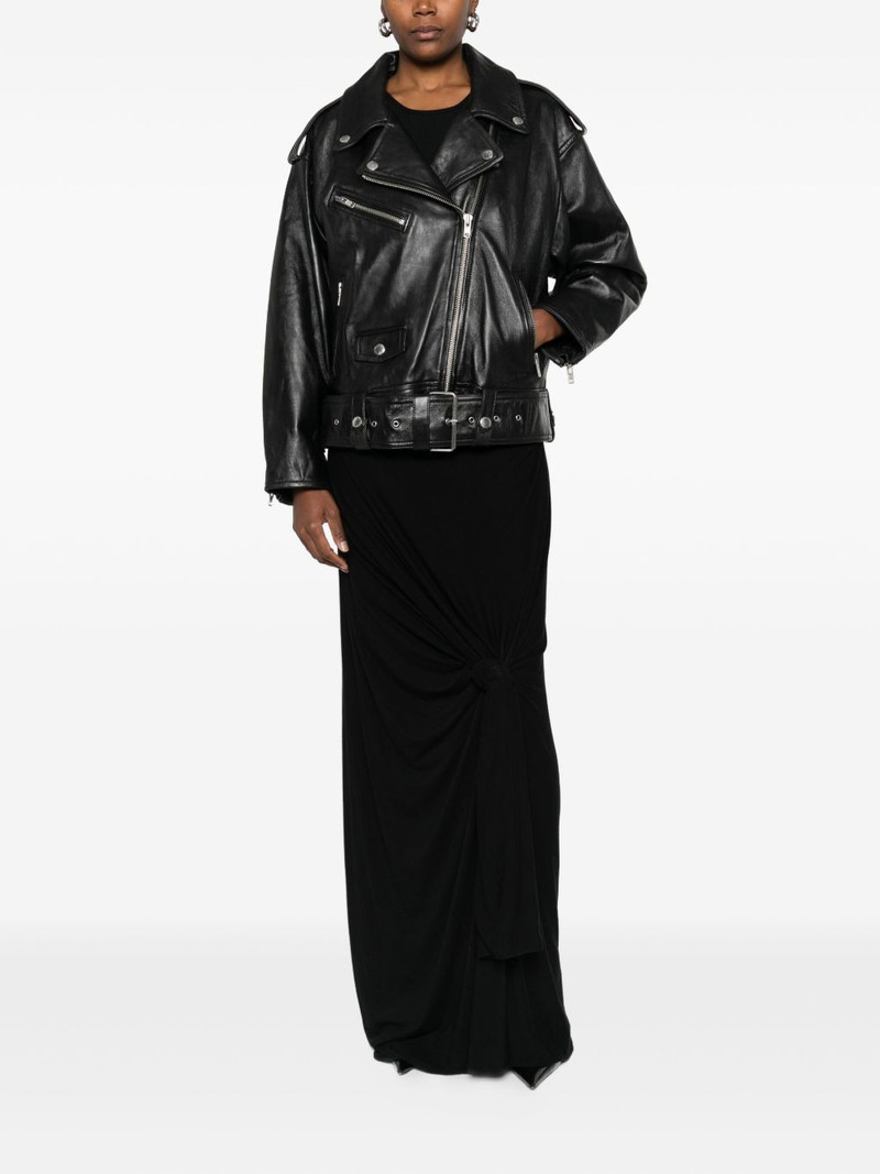 STAND STUDIO zip-up leather jacket outlook