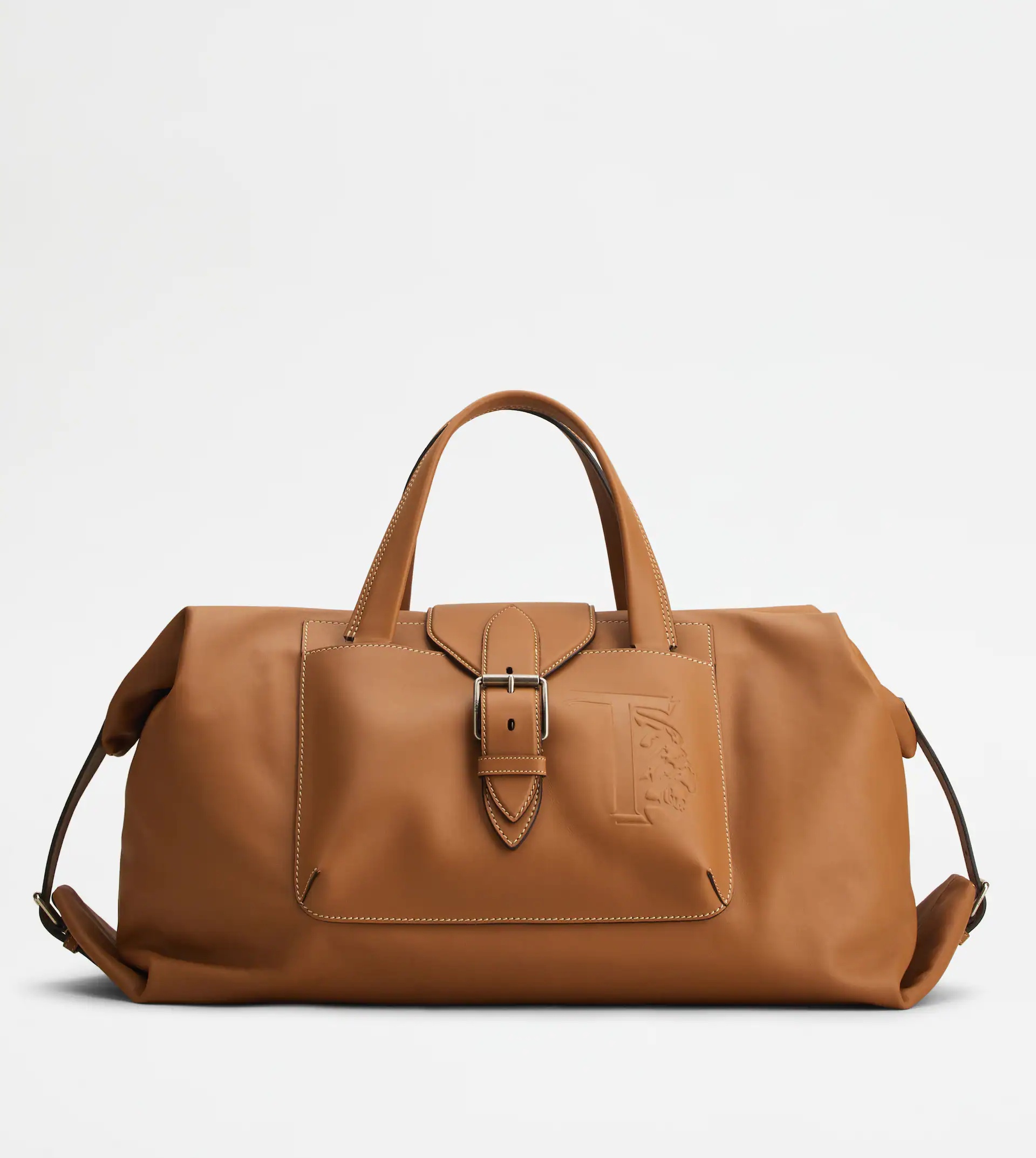 DUFFLE BAG IN LEATHER MEDIUM - BROWN - 1