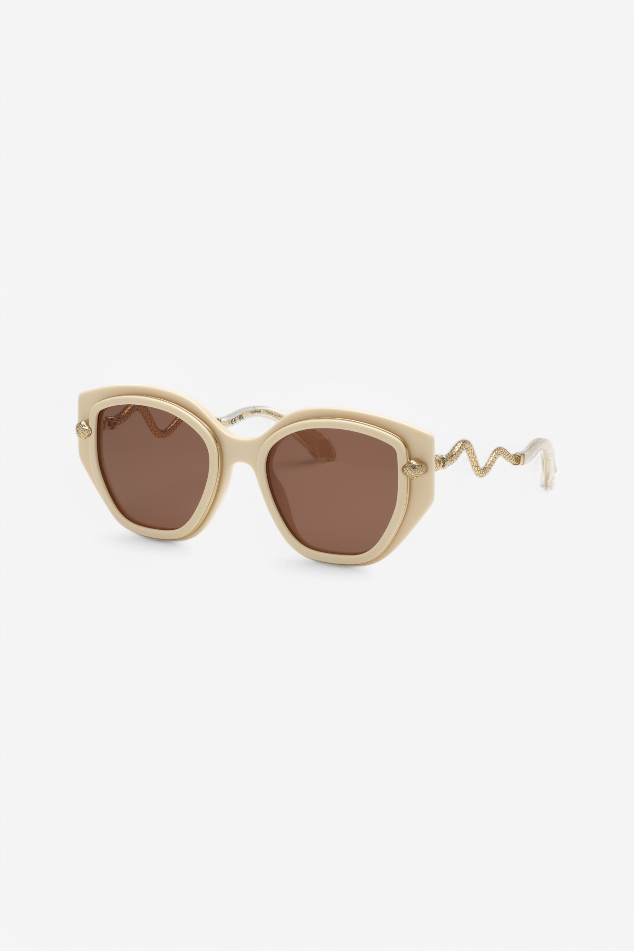 Wide and feminine front sunglasses with double ring decoration - 3