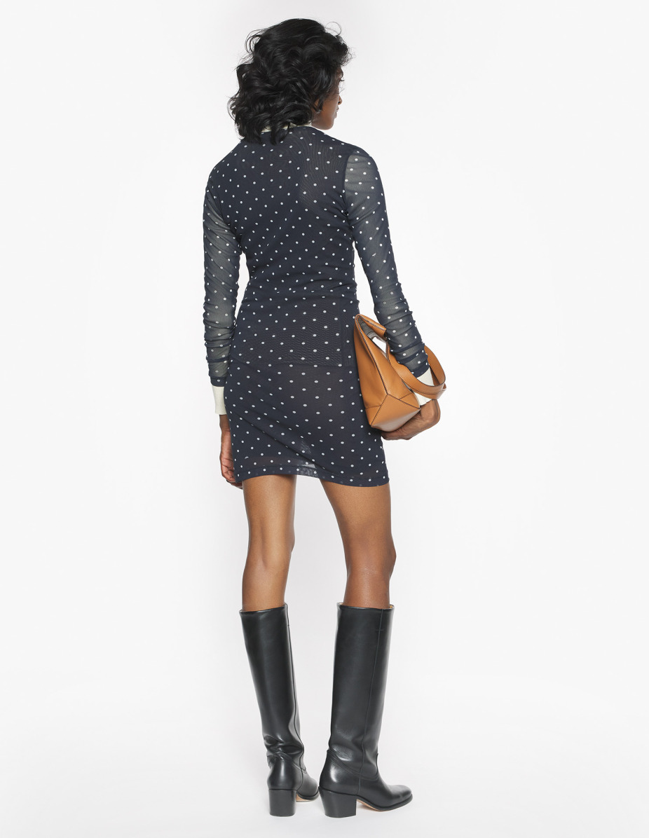 POLKA DOT MESH MINI DRESS - 5