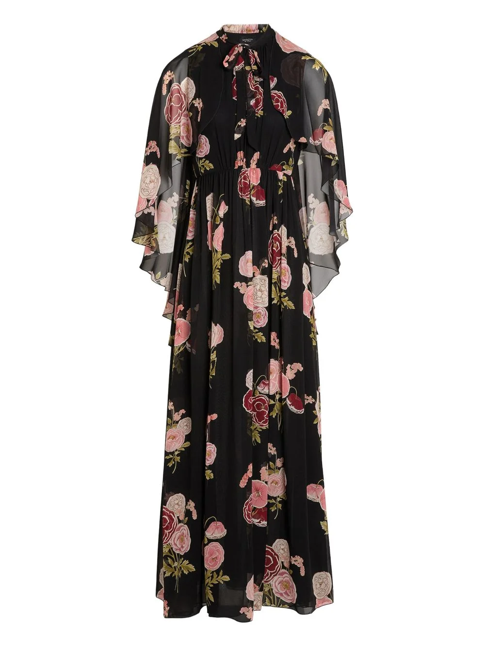 tie-neck floral maxi dress - 1