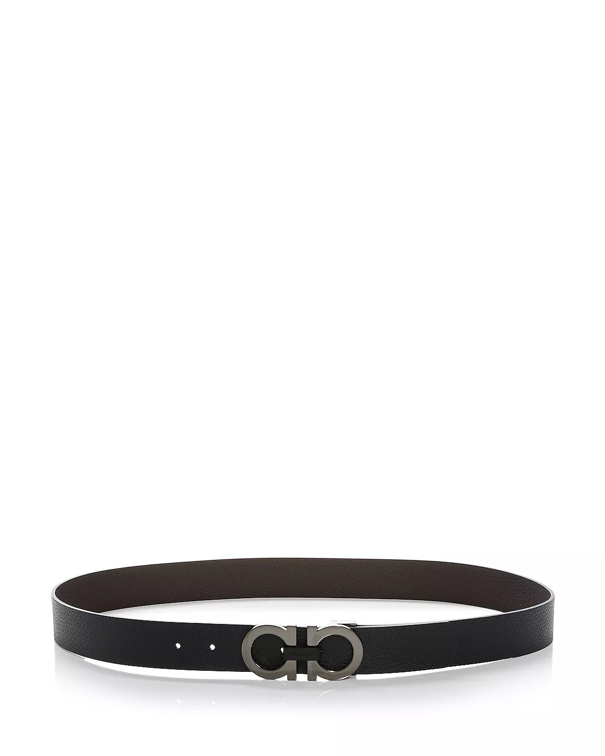 Men's Double Gancini Buckle Reversible Leather Belt - 6