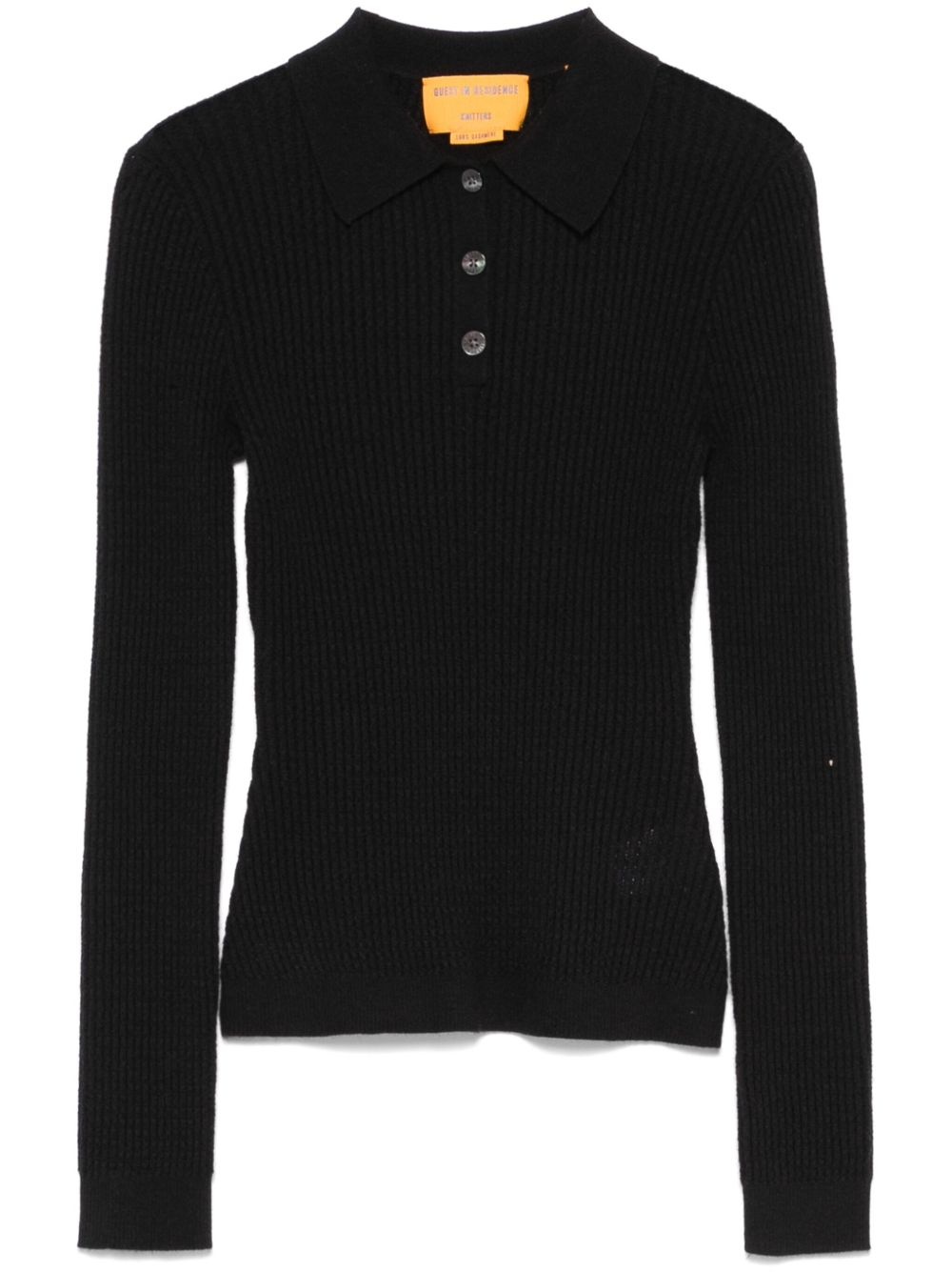 Shrunken cashmere polo top - 1