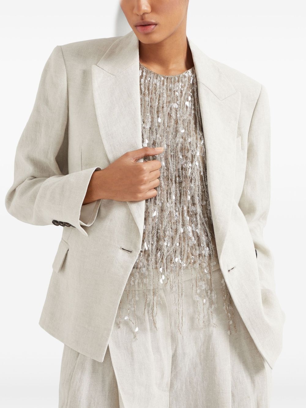 Monili-embellished blazer - 6