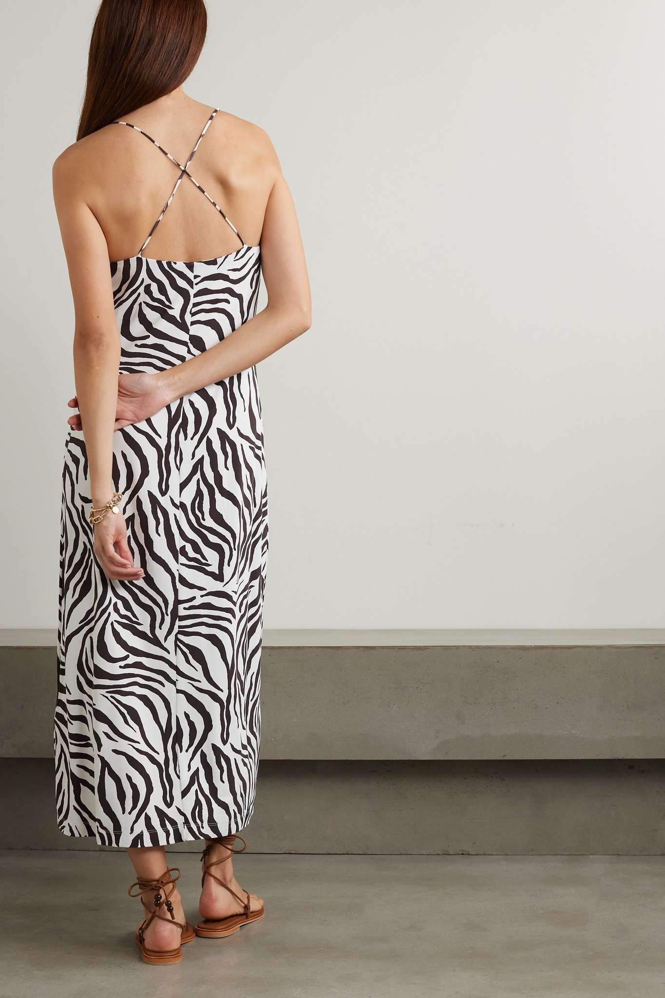Danilo zebra-print stretch-knit midi dress - 3