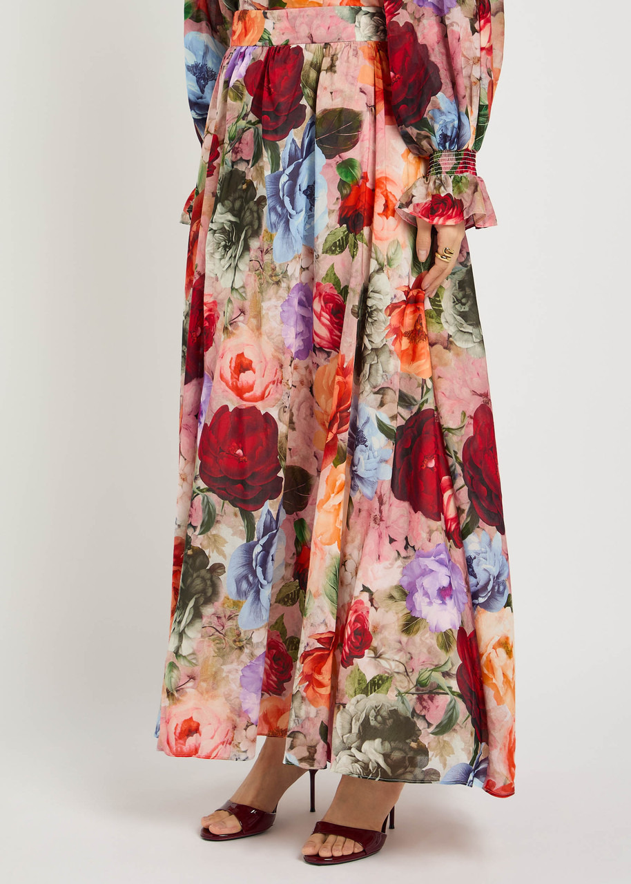 Alice + Olivia Nilda Floral Cotton-blend Maxi Skirt - 2
