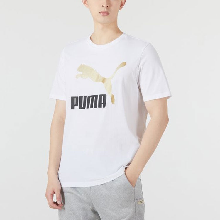 PUMA Classics Logo Metallic Tee 'White' 536345-02 - 3