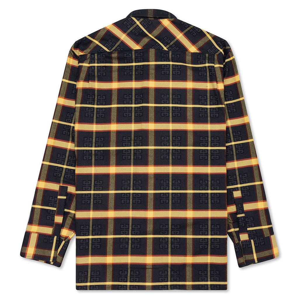 GIVENCHY OVERSIZED SHIRT WITH FRONT ZIPS - BLACK/YELLOW - 2