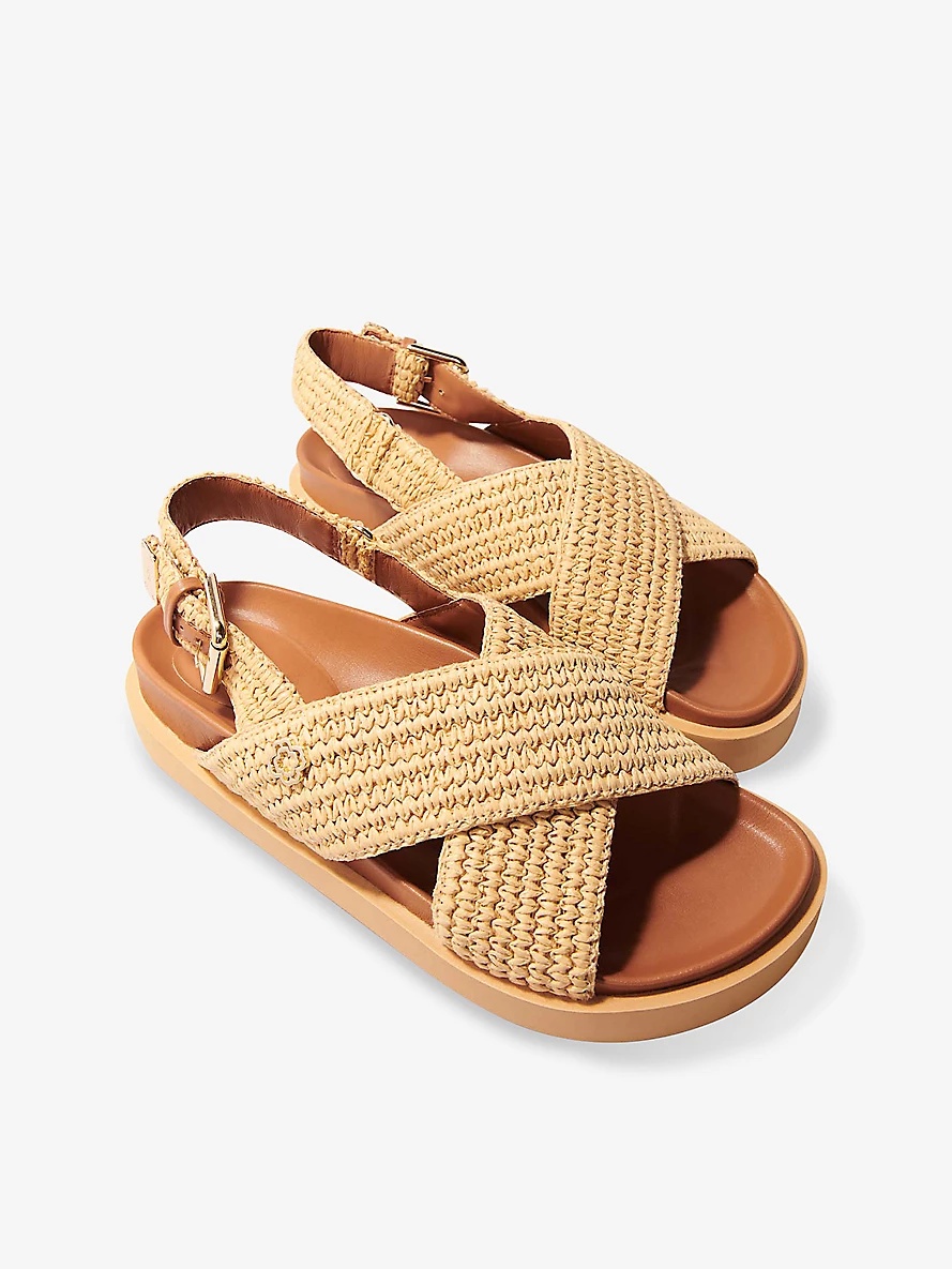 Raffia-Effect Flat Sandals - 3