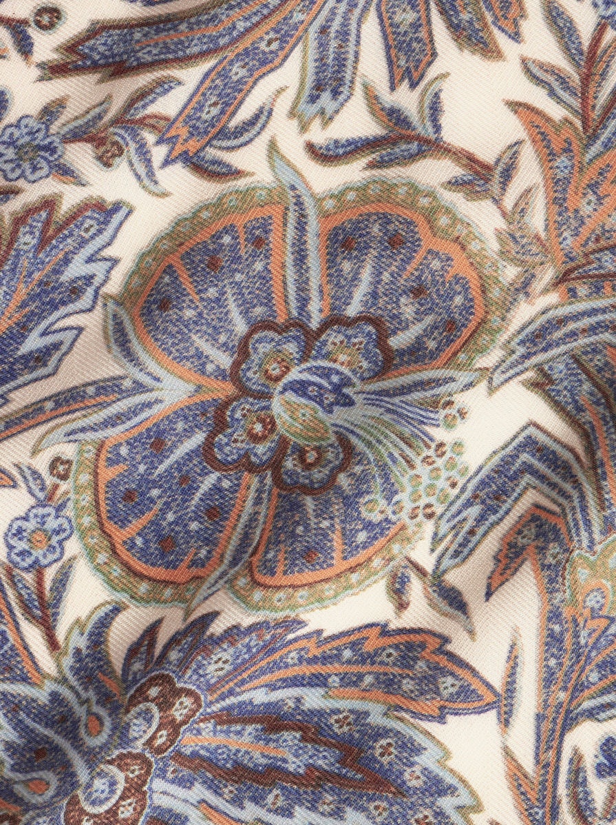 FLORAL CASHMERE AND SILK SCARF - 3