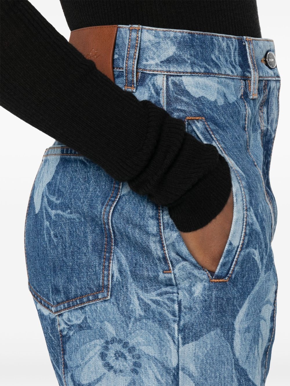Sea Garden-print jeans - 5