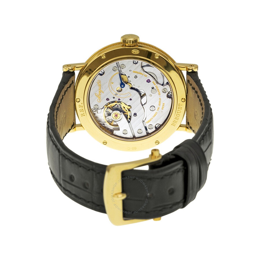 Breguet Classique Silver Dial 18kt Yellow Gold Black Leather Men's Watch 5907BA12984 - 3