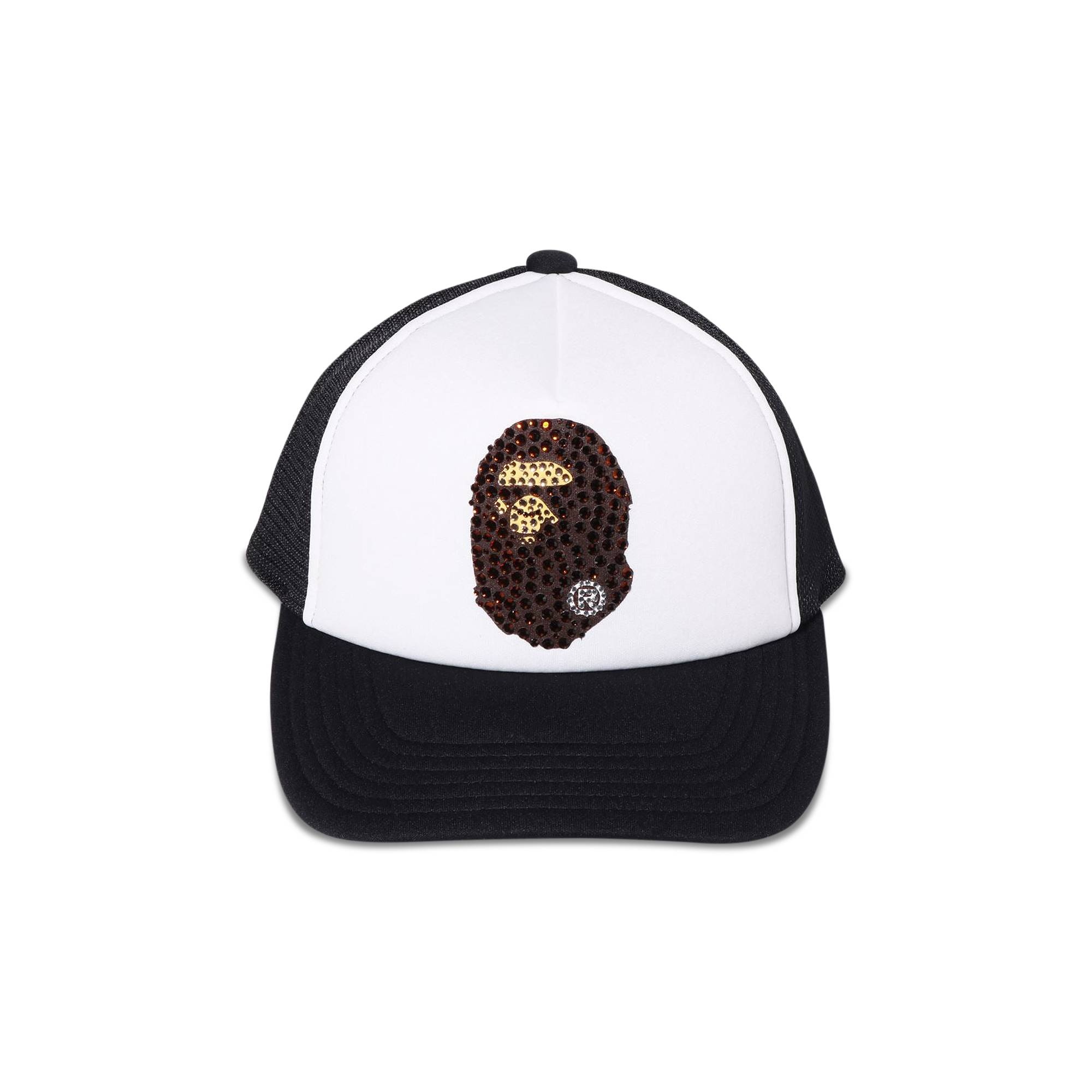 BAPE Ape Head Crystal Stone Mesh Cap 'Black' - 1