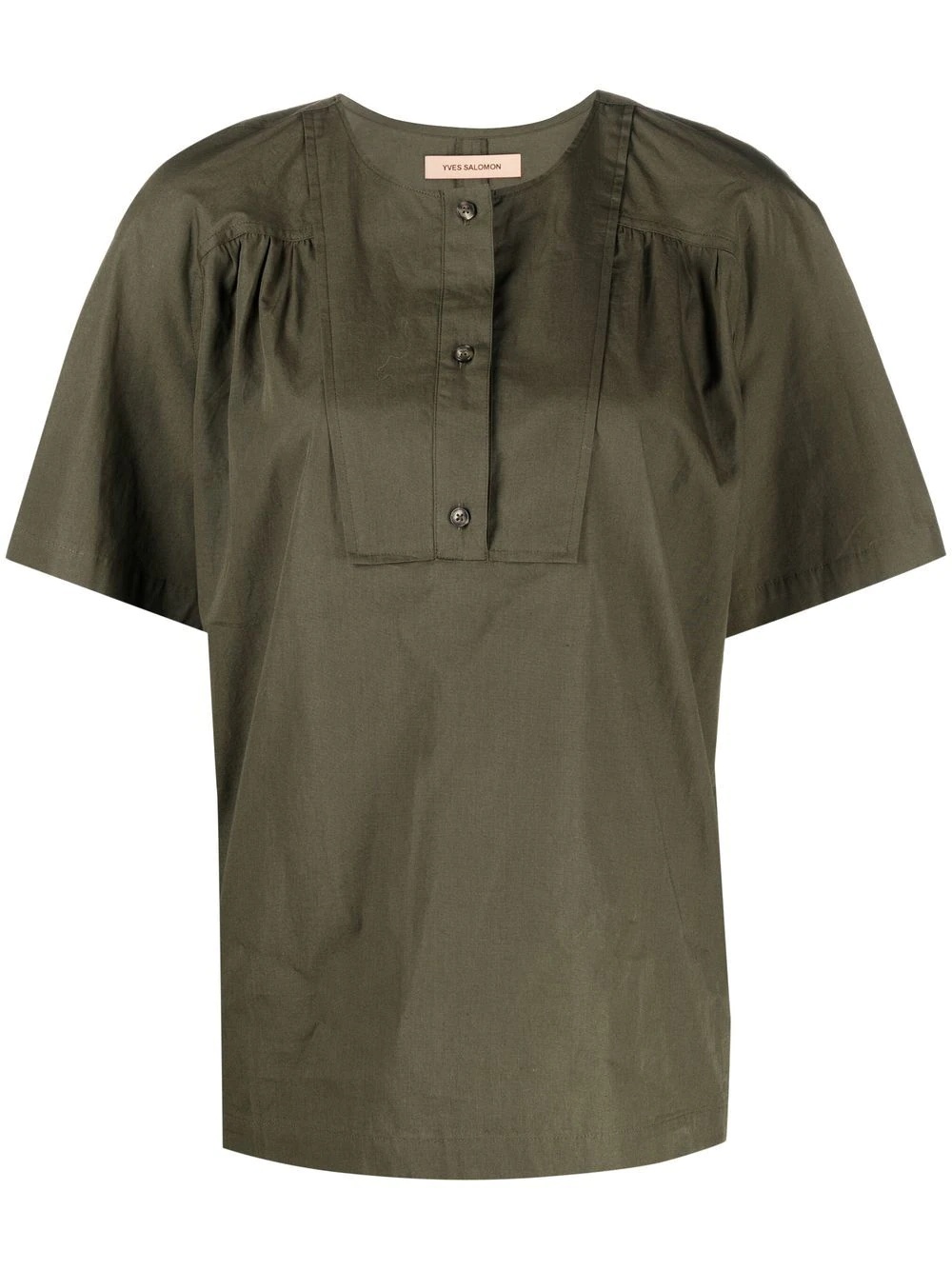 button-front short-sleeved T-shirt - 1