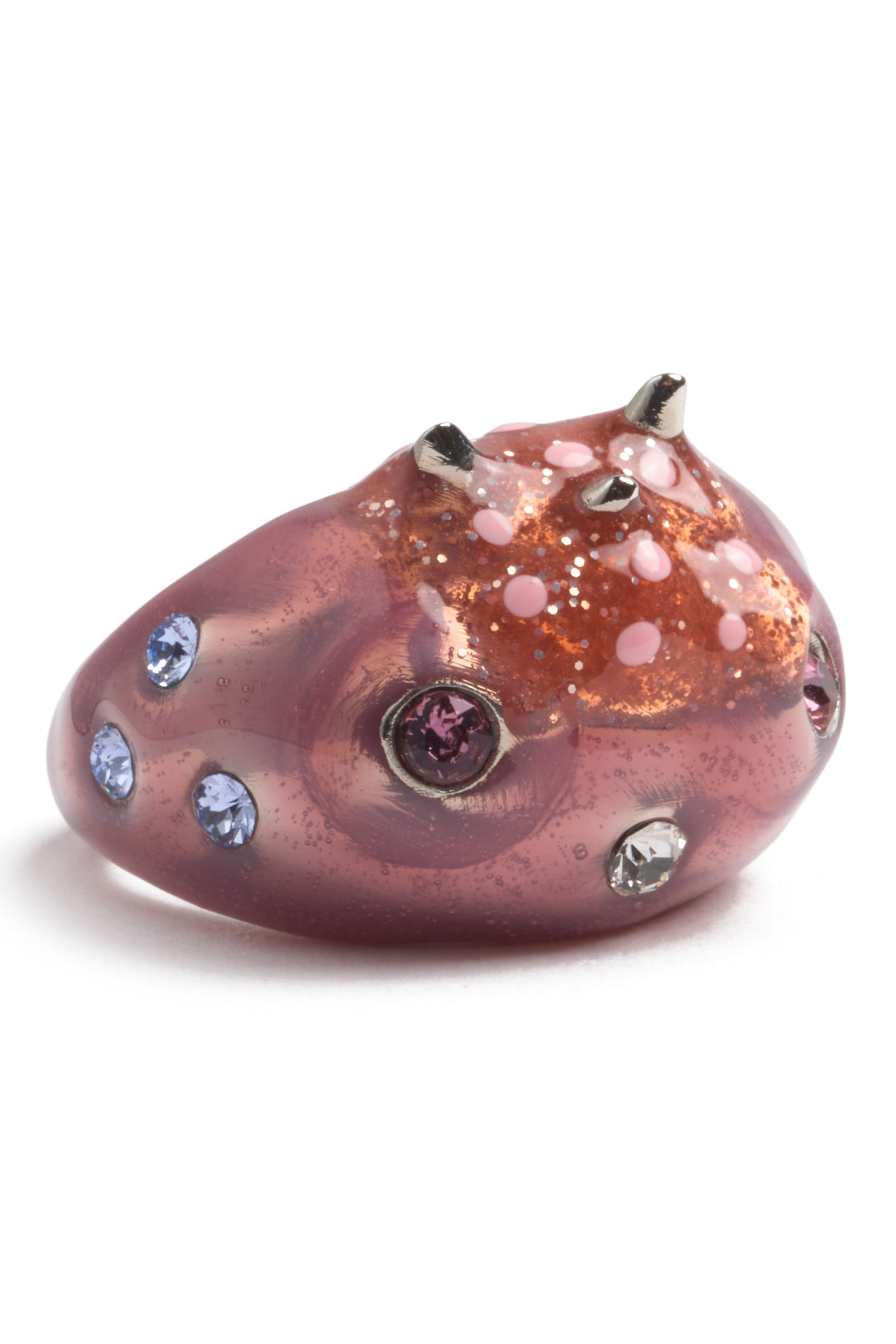GLITTER PINK  LILAC RHINO BABY RING - 3