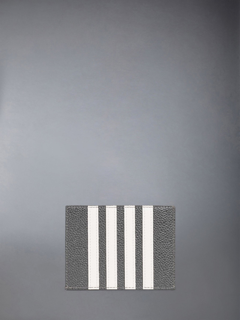 Dark Grey Pebble Grain Leather 4-Bar Single Cardholder 4