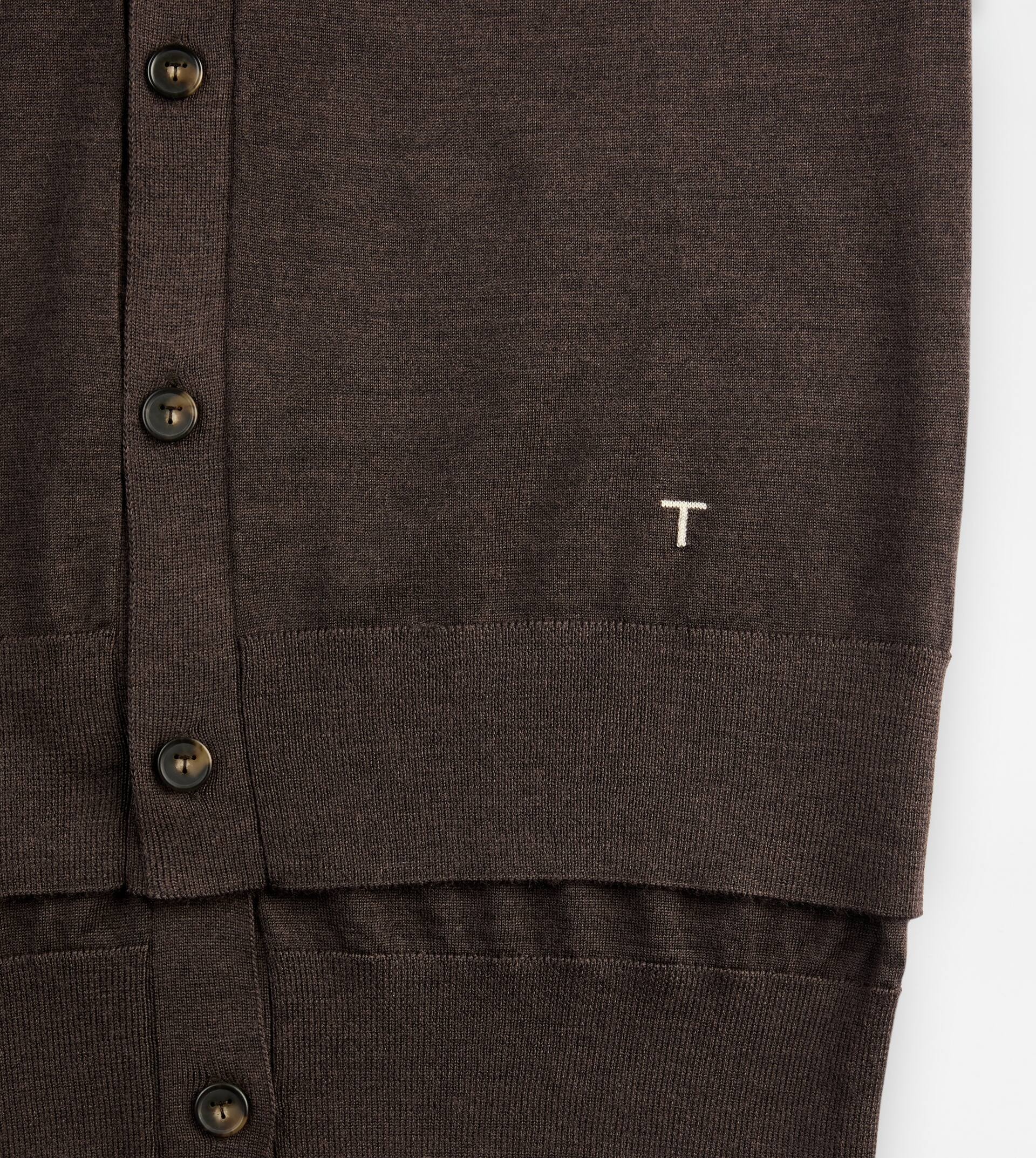 DRESS IN SILK-BLEND KNIT - BROWN - 3