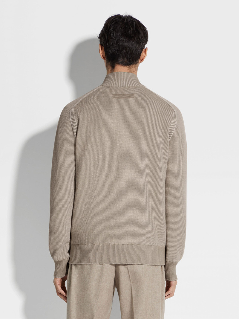 LIGHT TAUPE CASHSETA FULL ZIP CARDIGAN 5