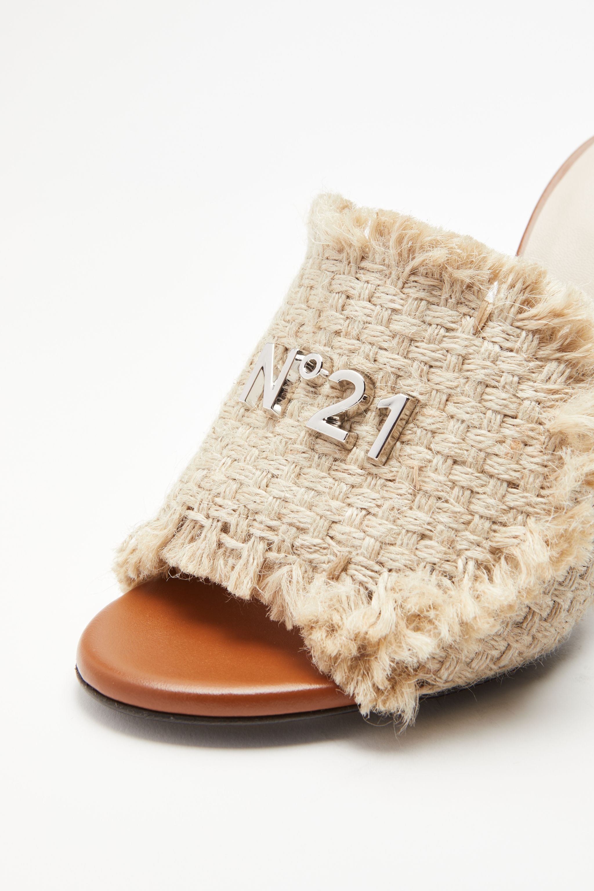 LOGO PLAQUE WOVEN MULES - 5