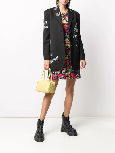 Moschino embroidered logo blazer outlook