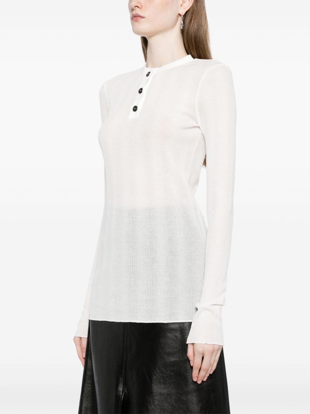 cotton-blend knitted top - 3