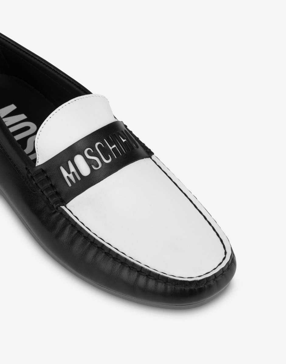 TWO-TONE CALFSKIN DRIVING LOAFERS - 4