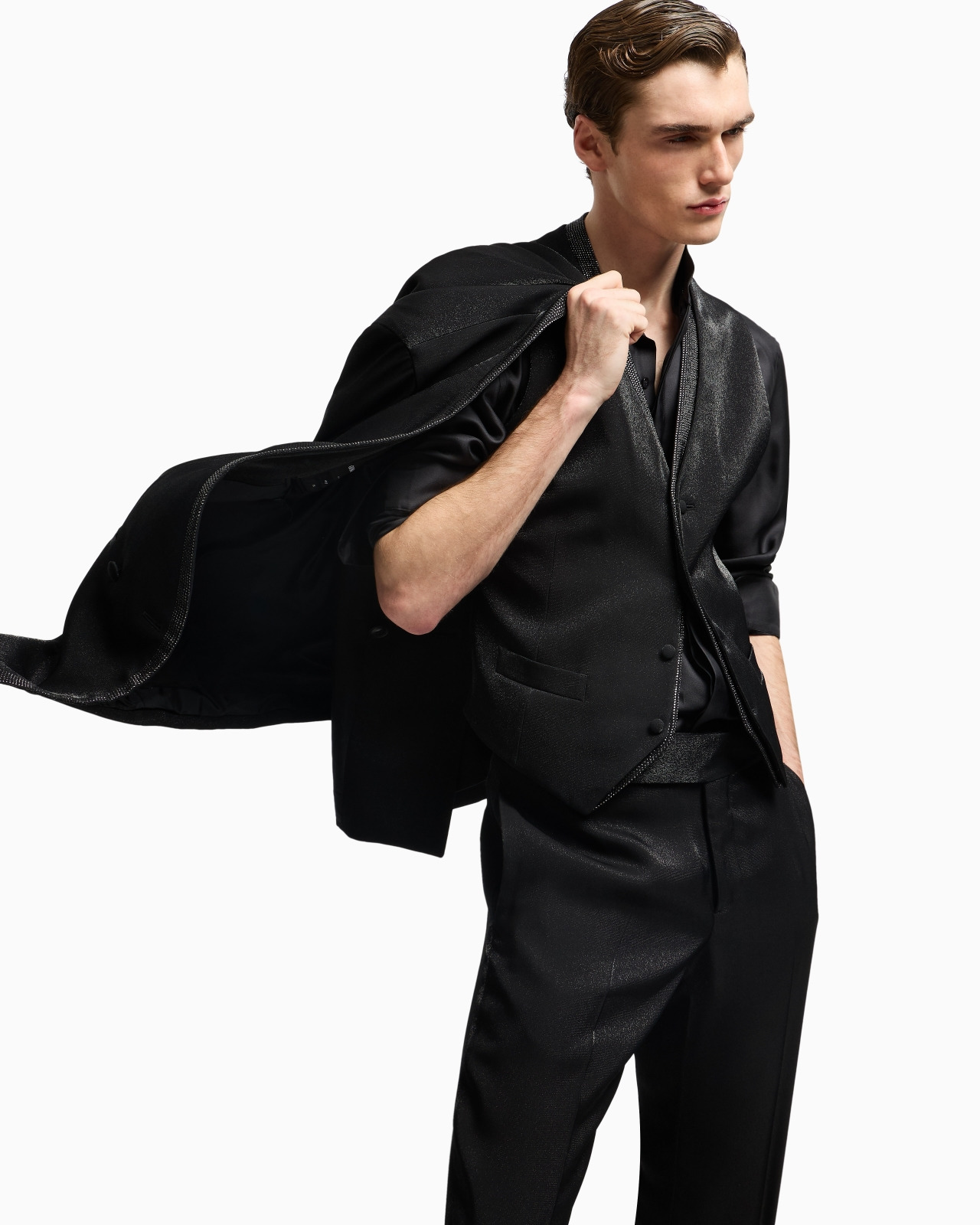 SINGLE-BREASTED WAISTCOAT IN A VISCOSE BLEND WITH RHINESTONES - 6