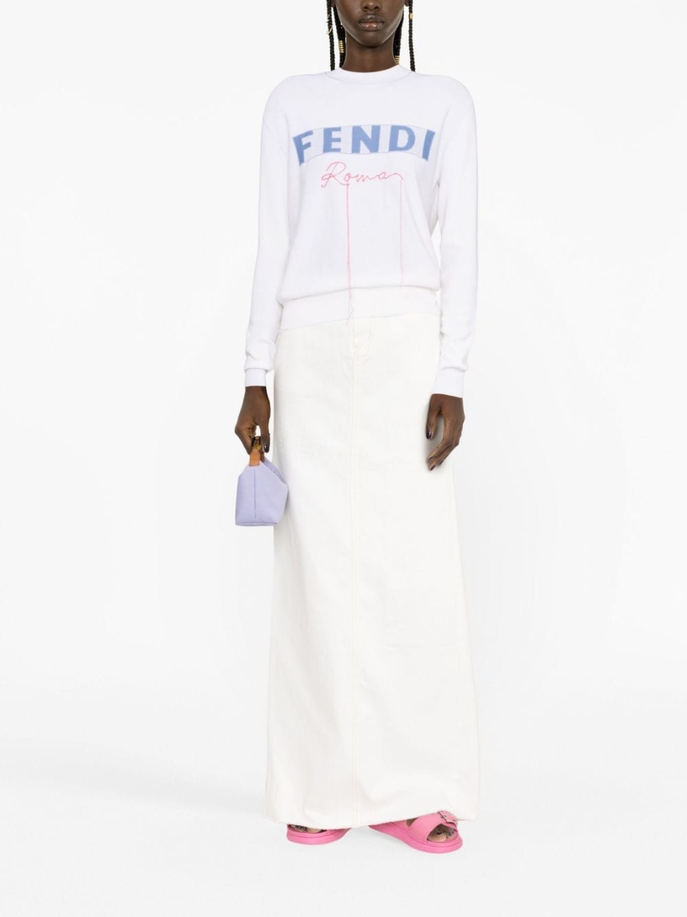 logo-print exposed-seam jumper - 2