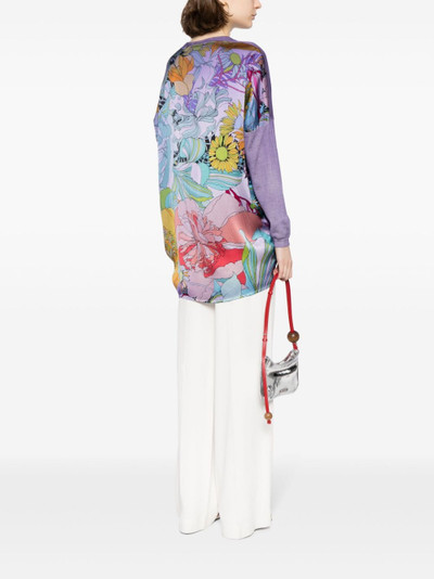Avant Toi floral-intarsia cashmere-silk cardigan outlook
