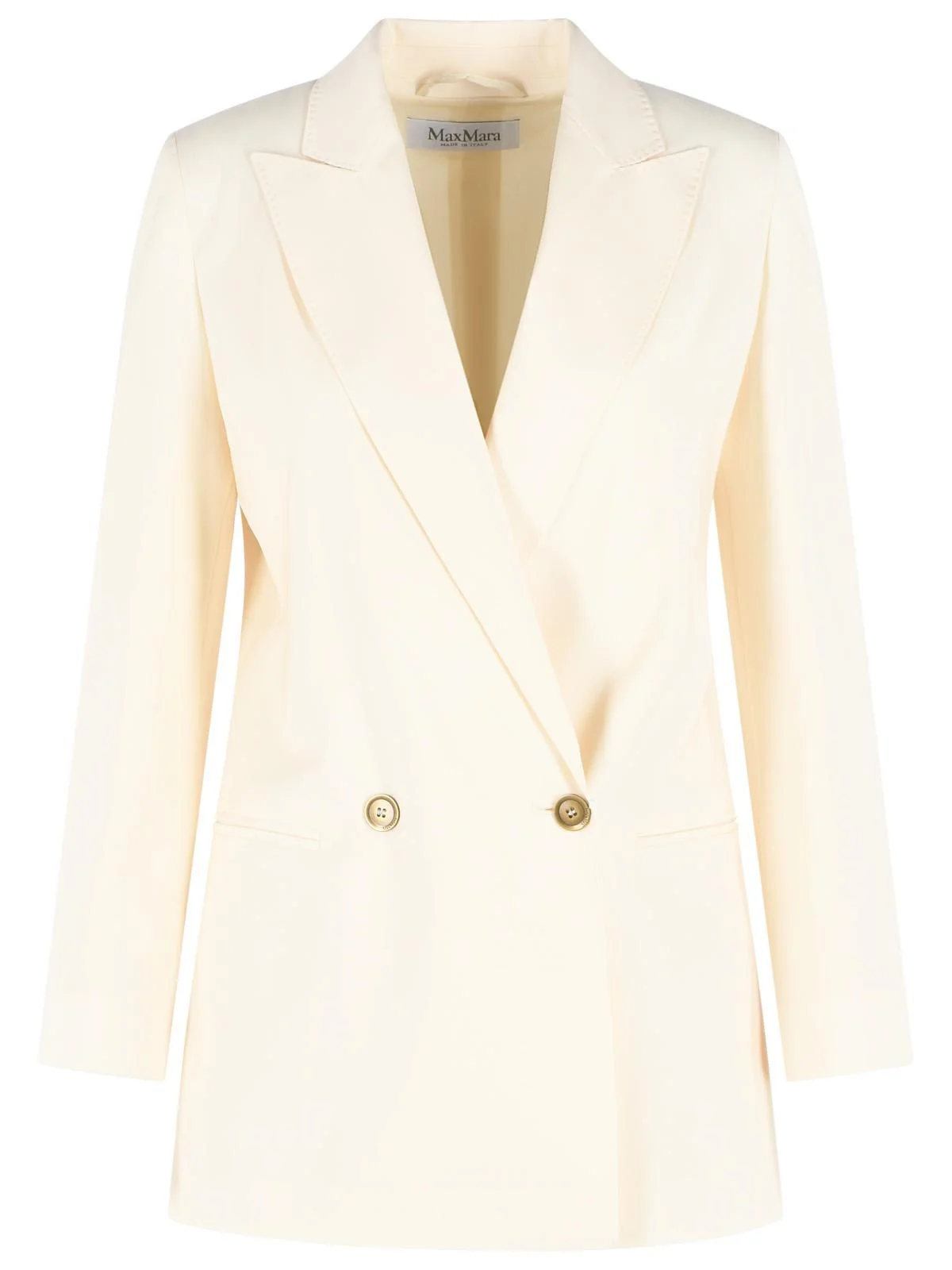 Max Mara 'BIKINI' Virgin Wool Blazer Ivory White - 1
