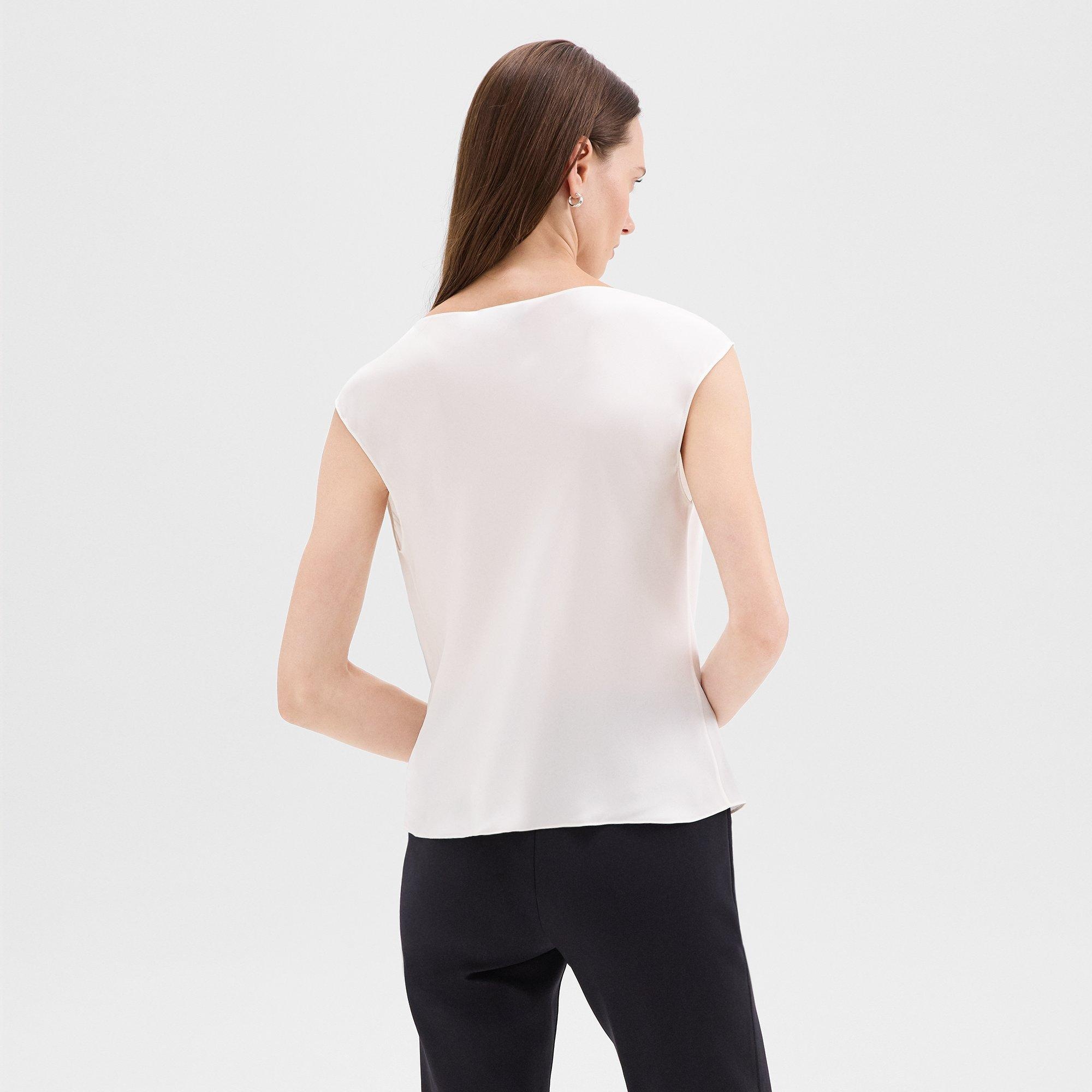 Cowl Neck Top in Silk Georgette - 4