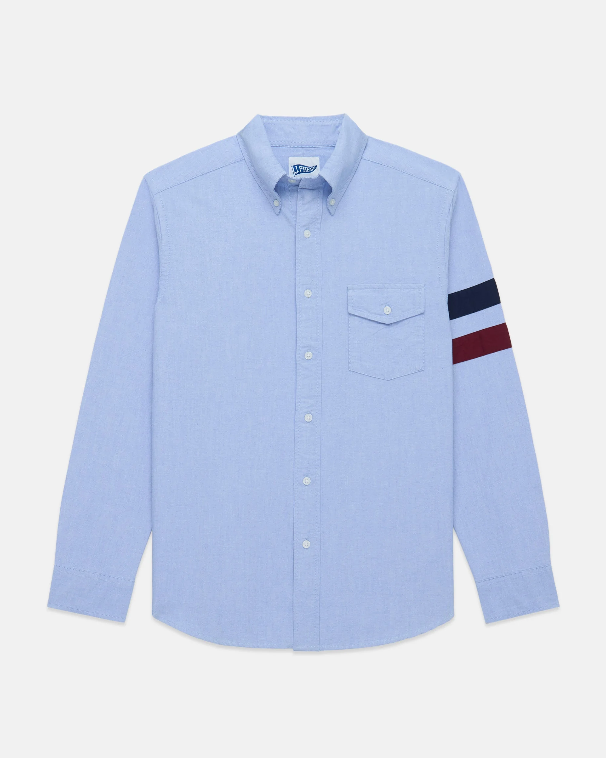 BLUE SLEEVE STRIPE OXFORD SHIRT - TRIM FIT - 1