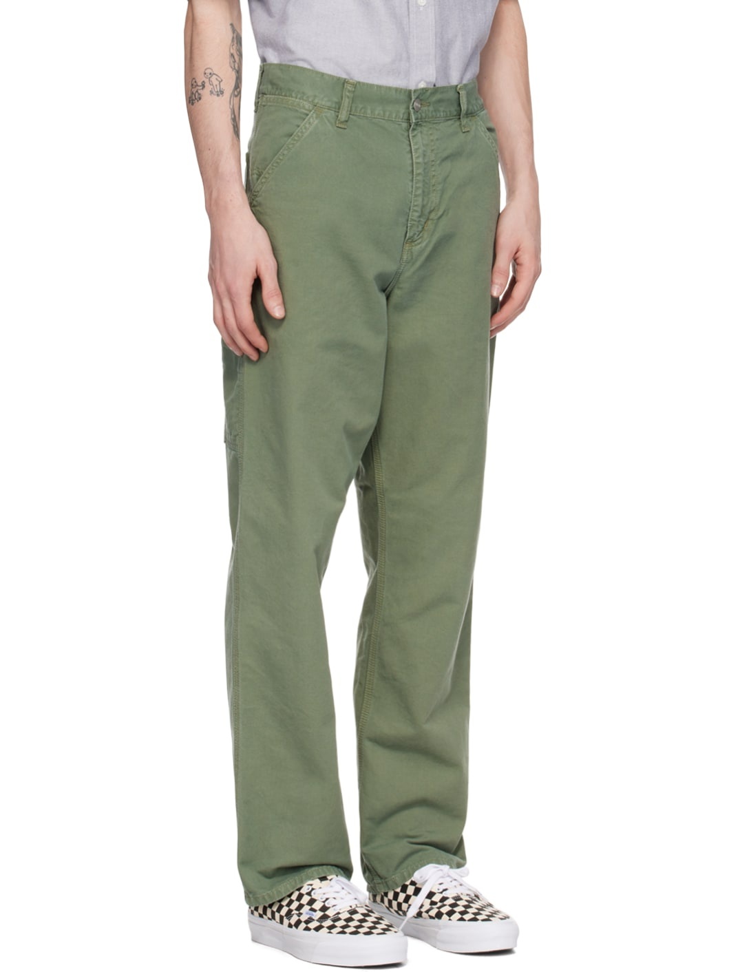 Green Single Knee Trousers - 2