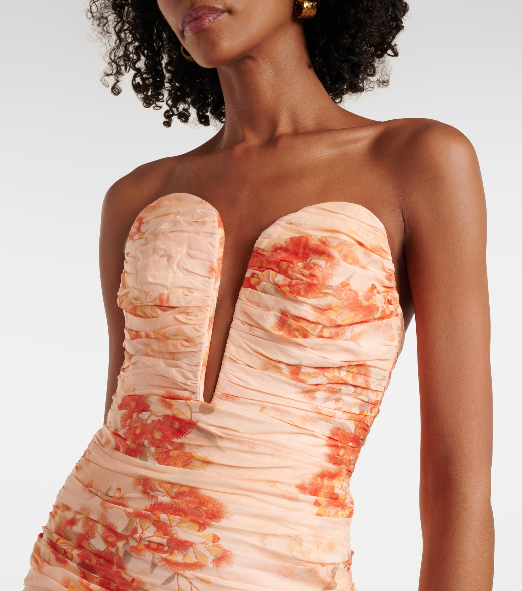 Cascadian floral strapless midi dress - 4