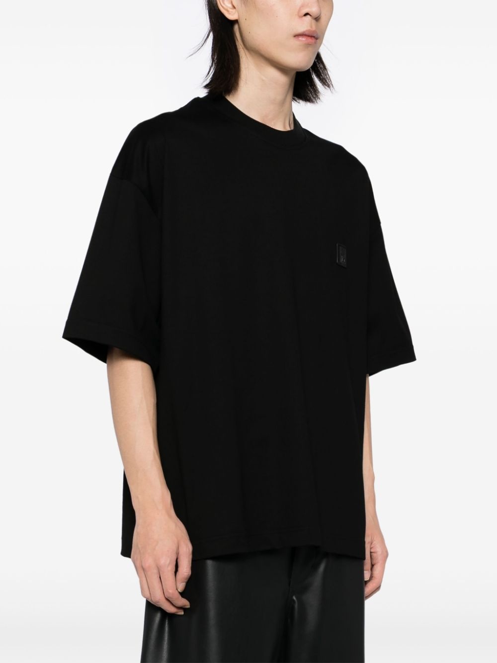 logo-patch cotton T-shirt - 4
