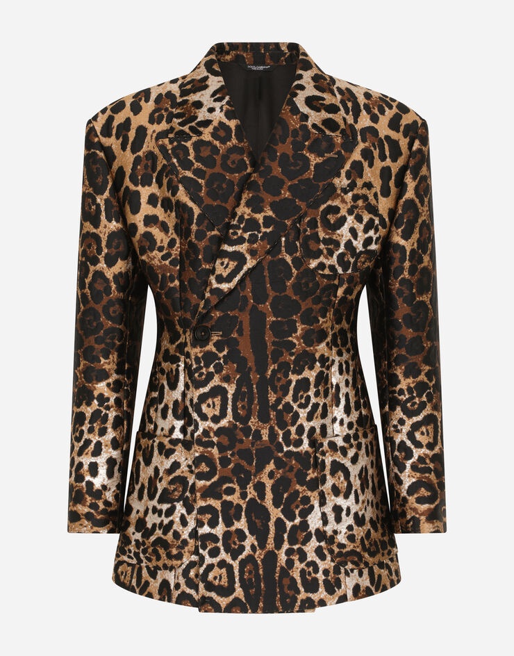 Leopard-design jacquard jacket - 3