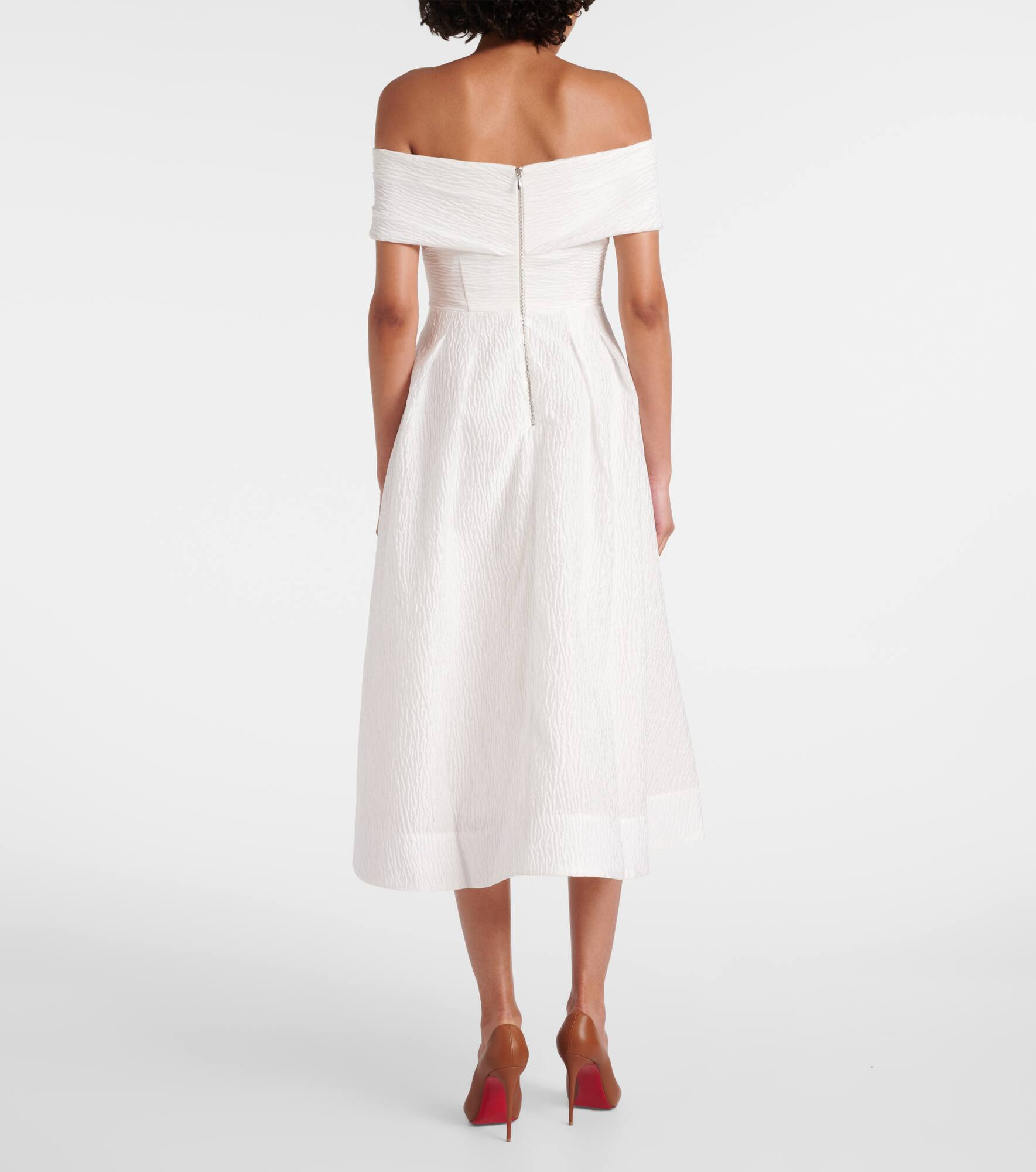 Adalyn off-shoulder brocade midi dress - 3