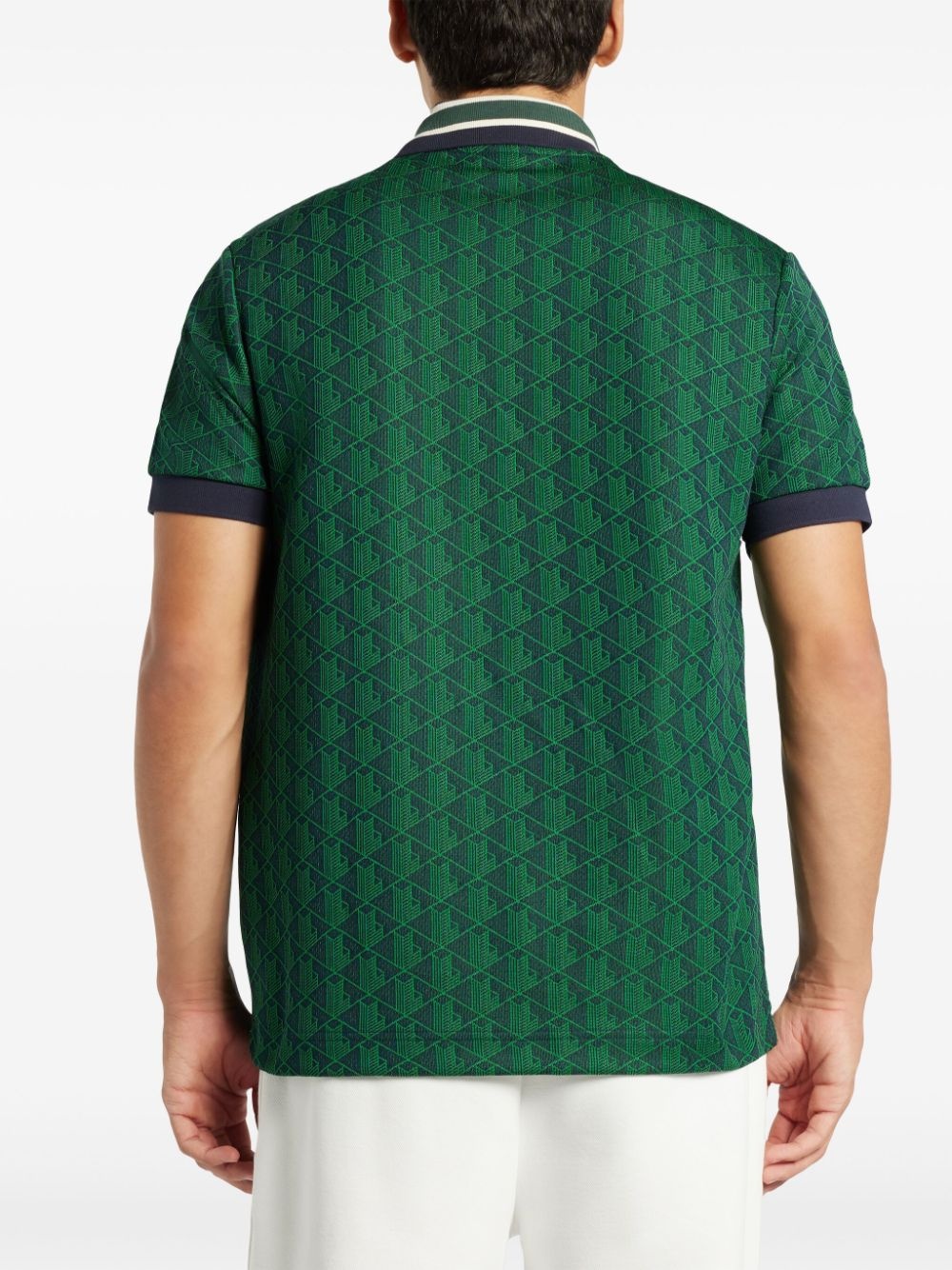 geometric pattern logo-appliquÃ© polo shirt - 4