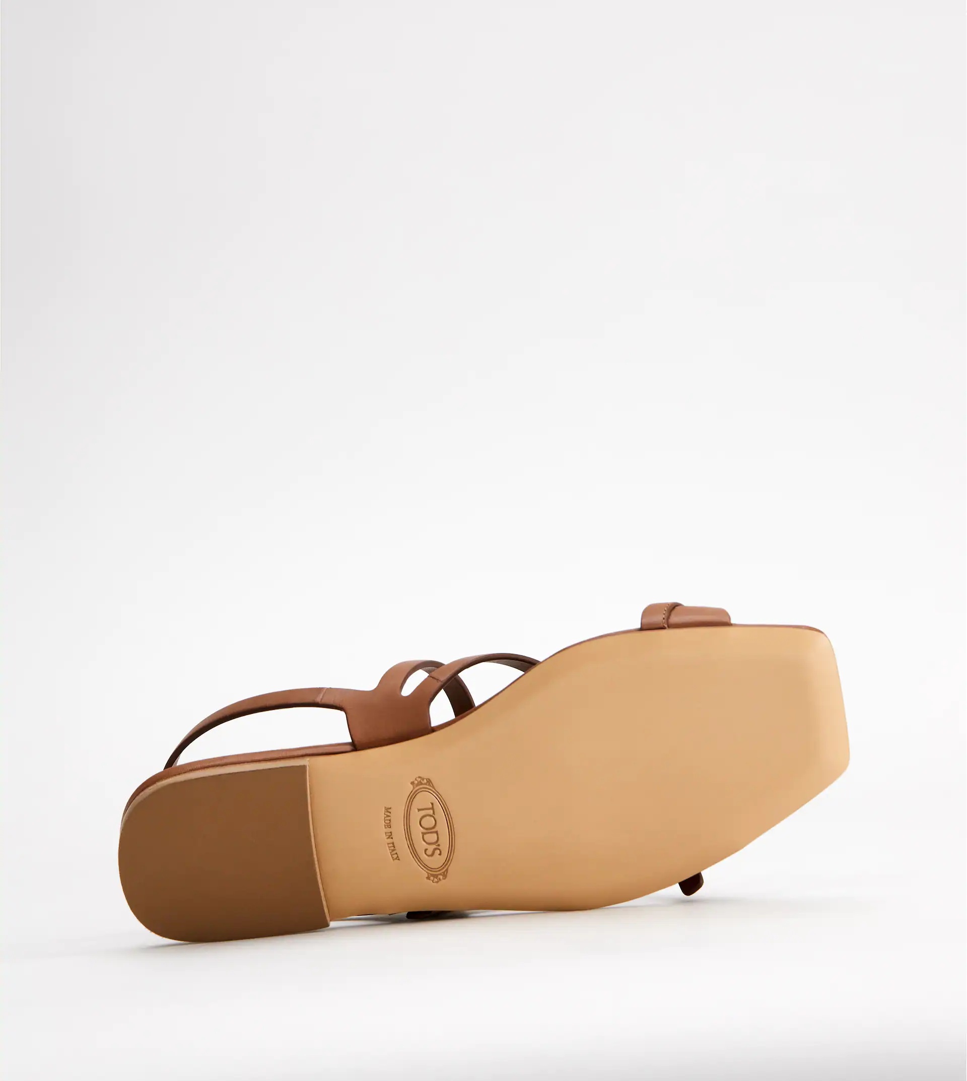 SANDALS IN LEATHER - BROWN - 4