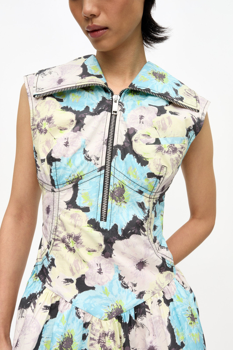 FLORAL PRINTED COTTON MINI DRESS 3