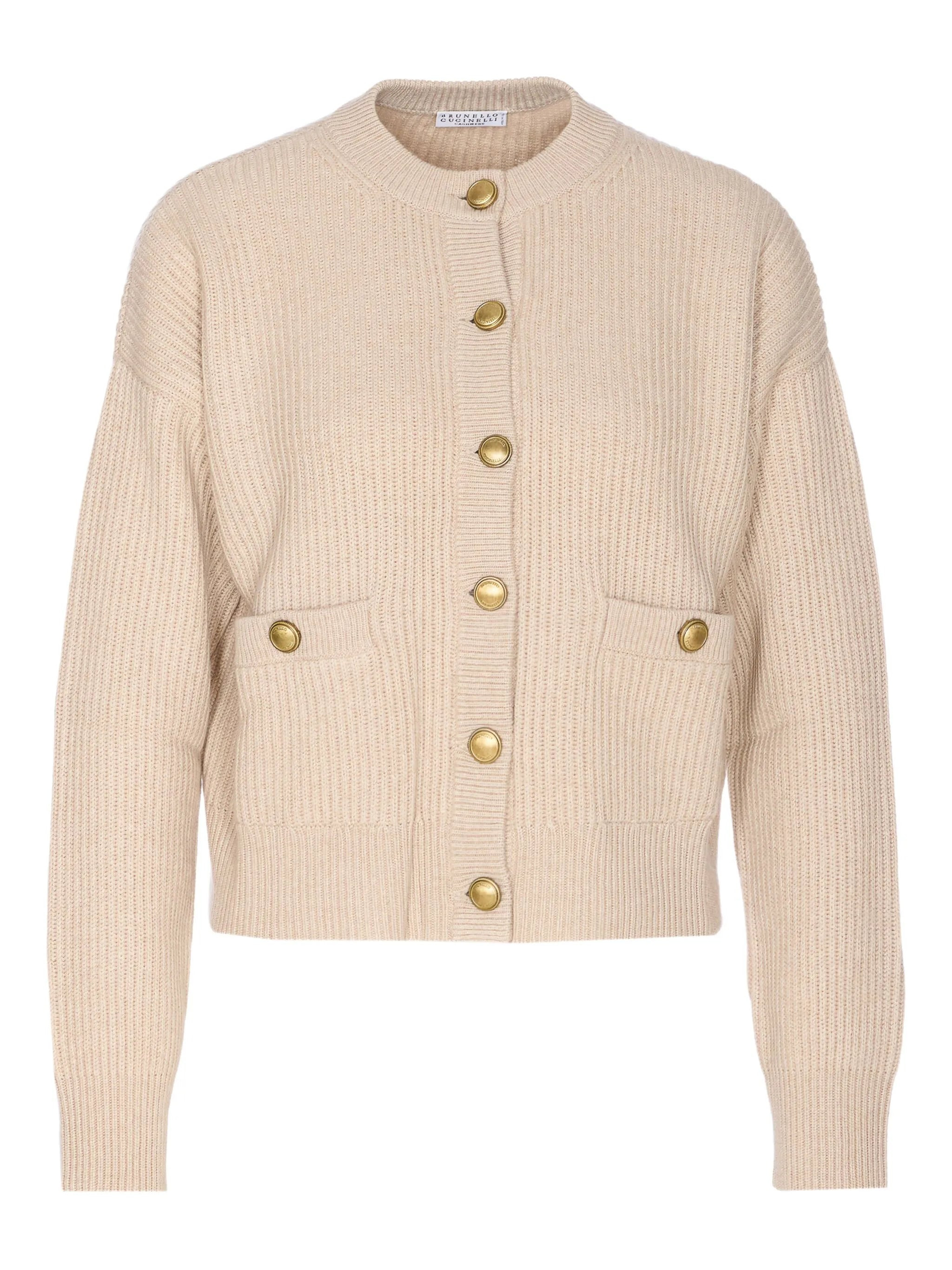 Brunello Cucinelli English Ribbed-knit Button-up Cardigan - 1