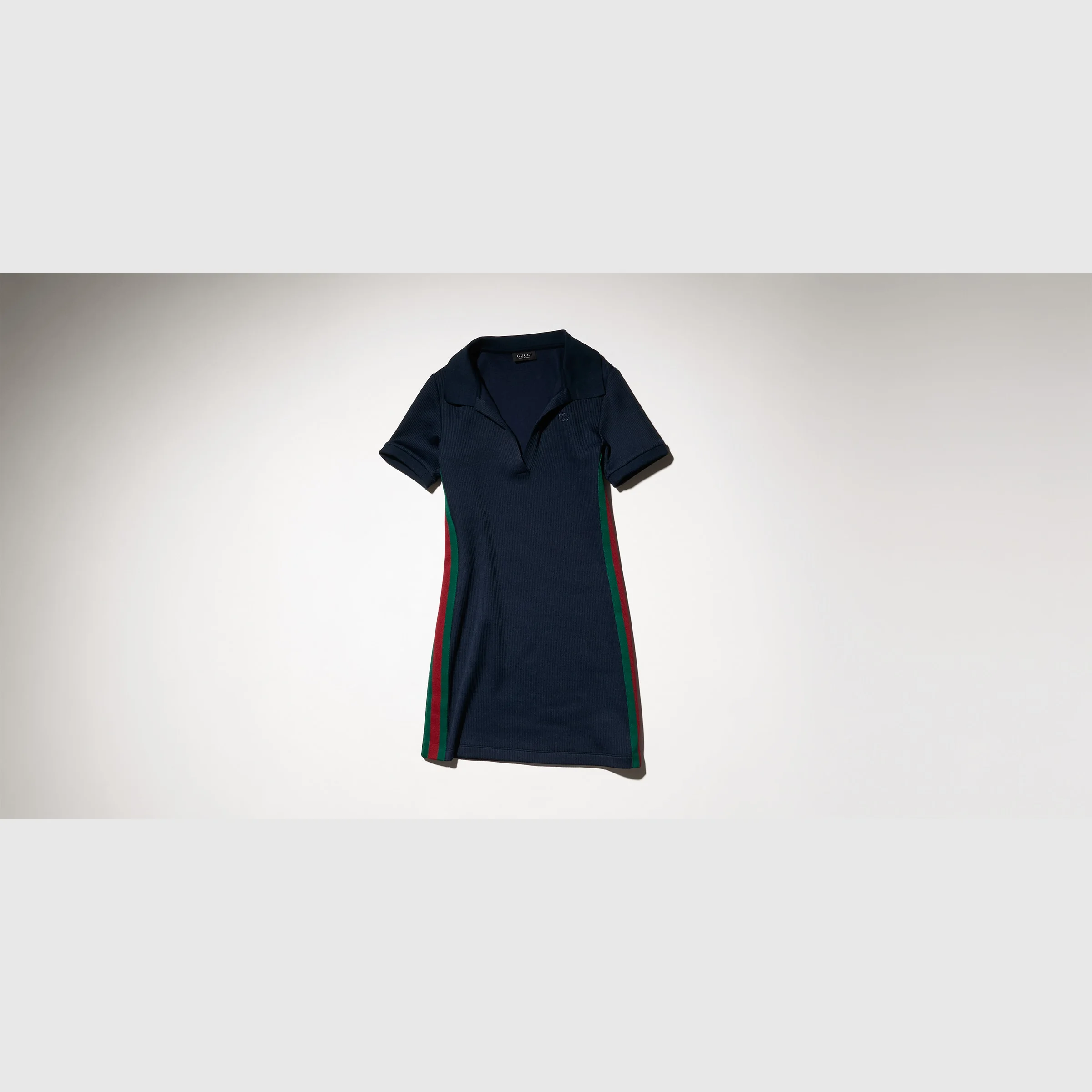 Rib cotton jersey dress with Web - 1