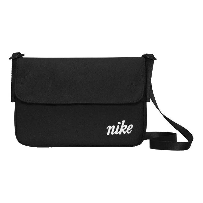 Nike Large Capacity Athleisure Casual Sports Shoulder Bag Messenger Bag Unisex Pure Black DQ5701-010 - 1