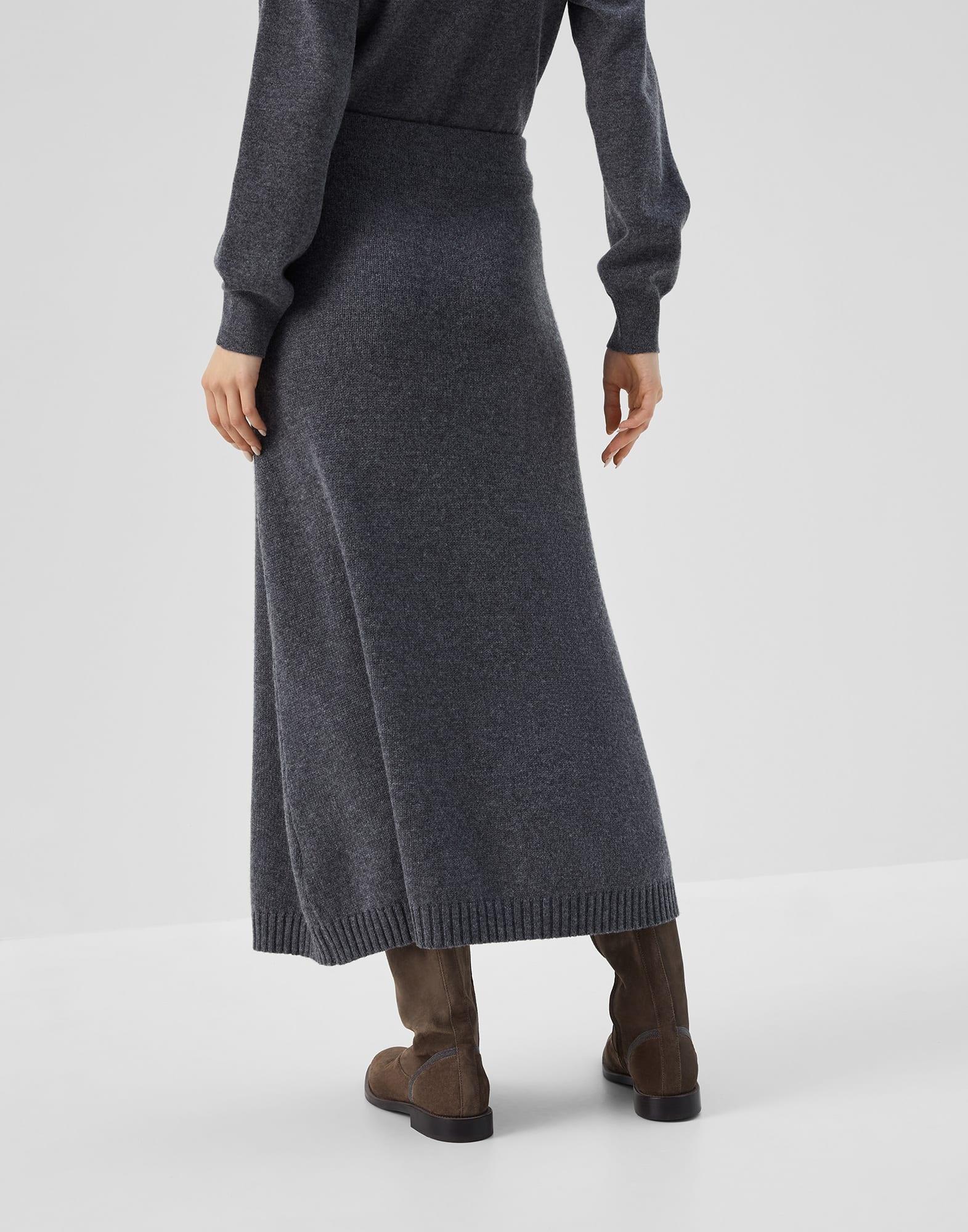 Virgin wool, cashmere and silk knit skirt - 2