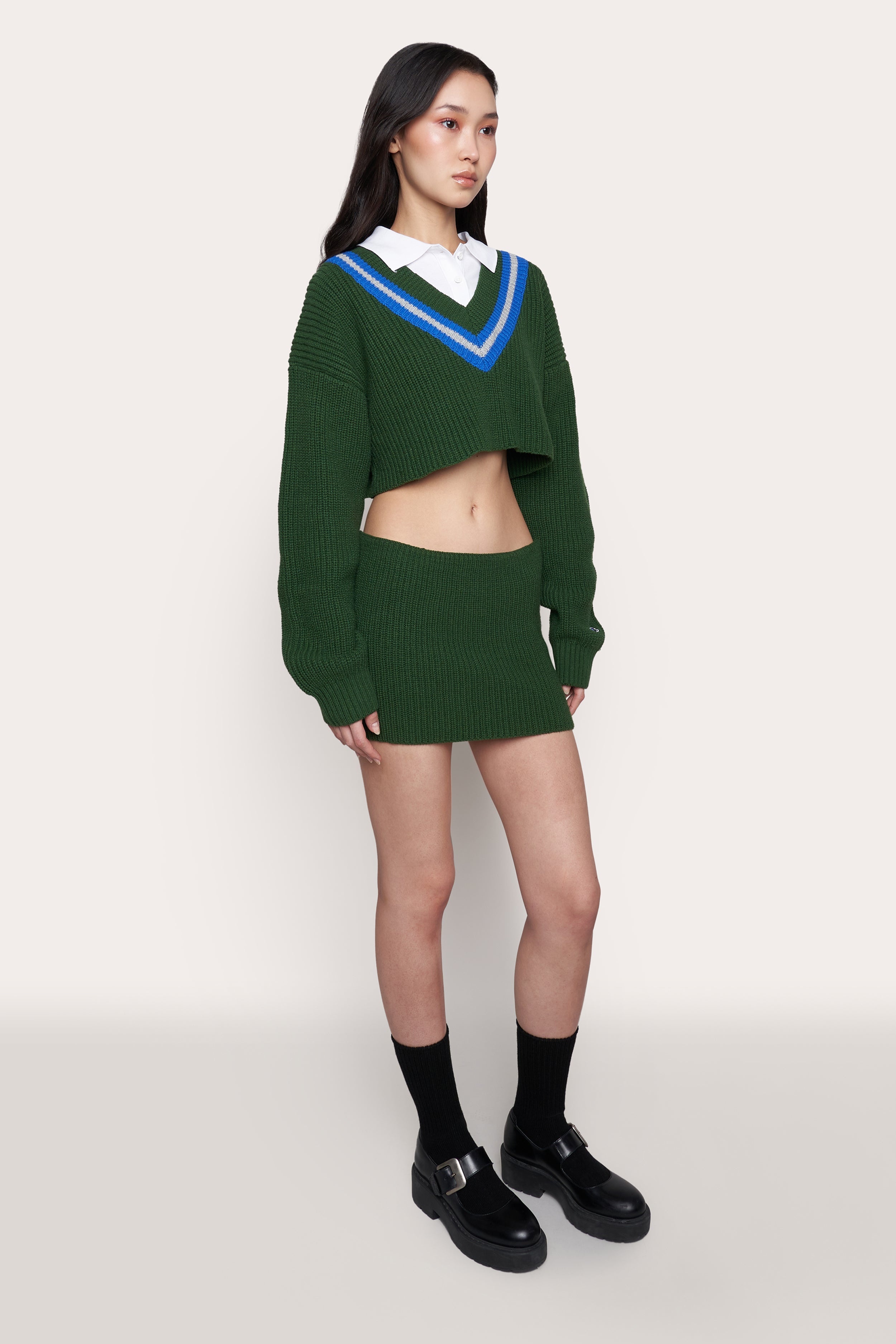 GUIZIO X CHAMPION RIB KNIT MINI SKIRT - 5